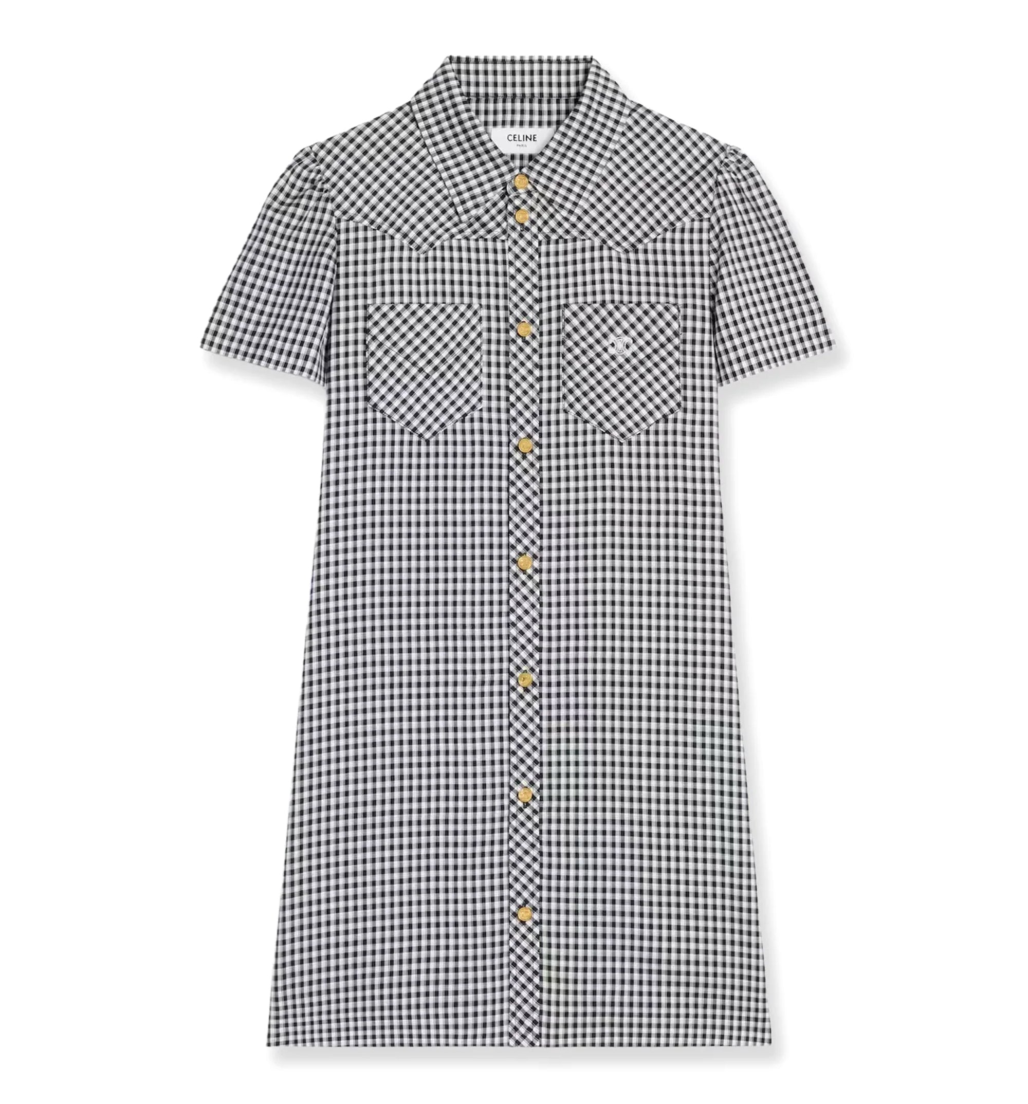 Mini Shirt Dress in Vichy Silk