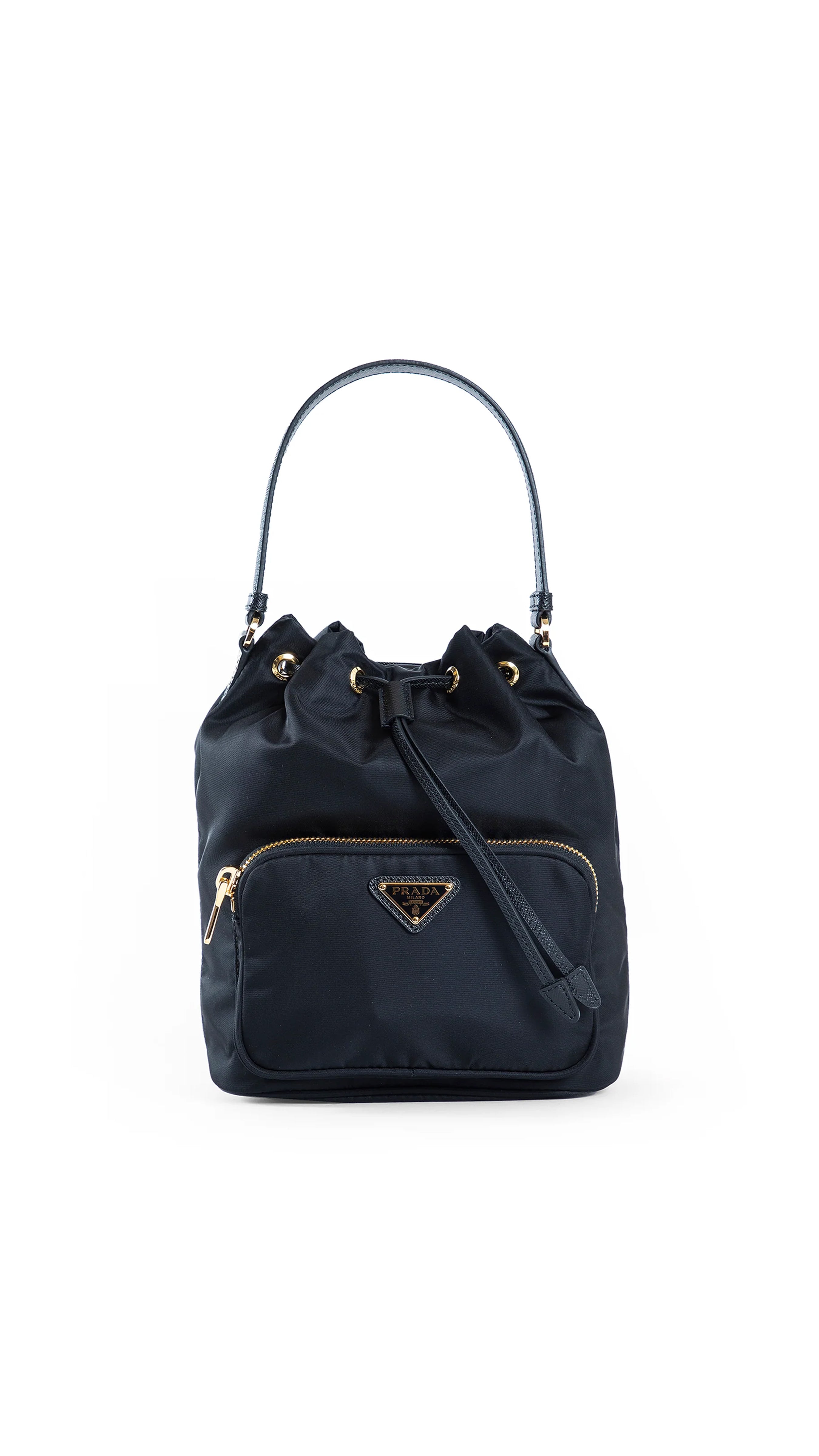 Duet Re-Nylon Bucket Shoulder Bag - Black