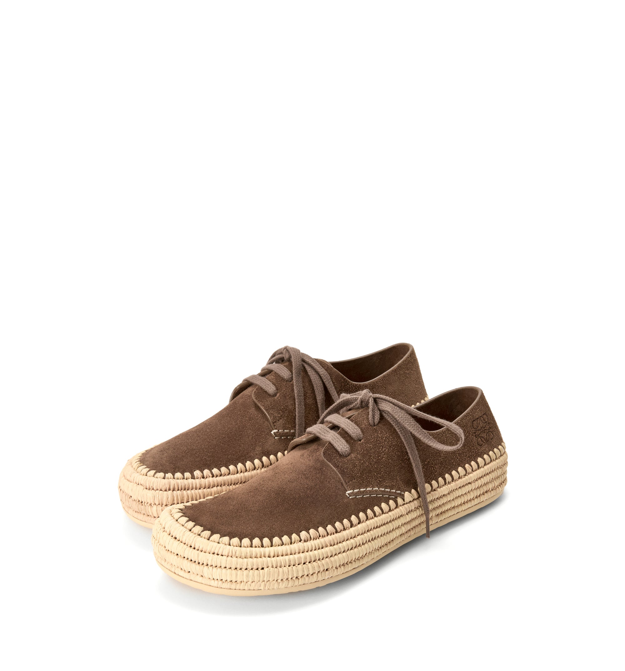 Rio Lace-up In Suede And Raffia