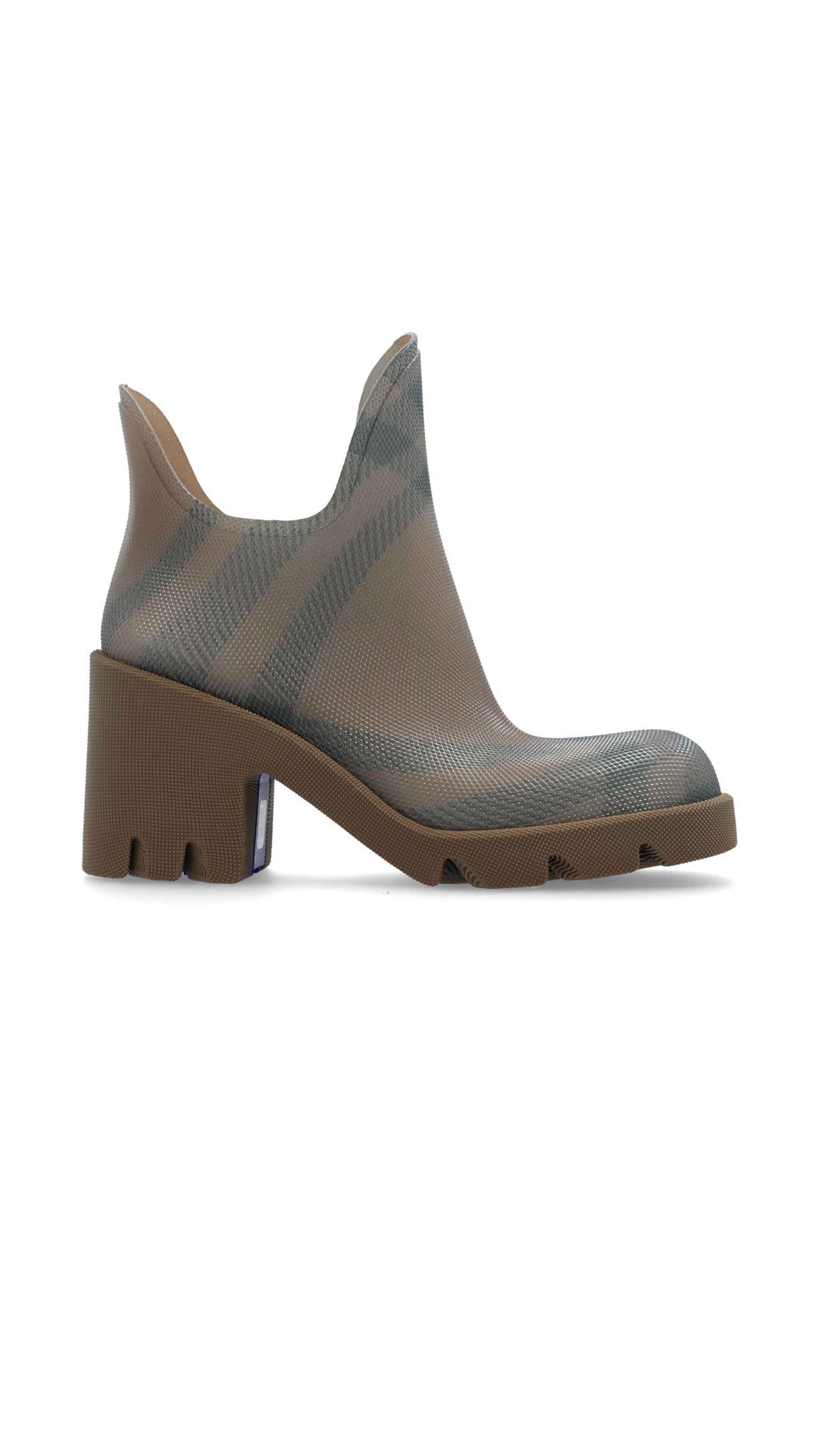 Marsh Checked Rubber Boots - Brown / Green