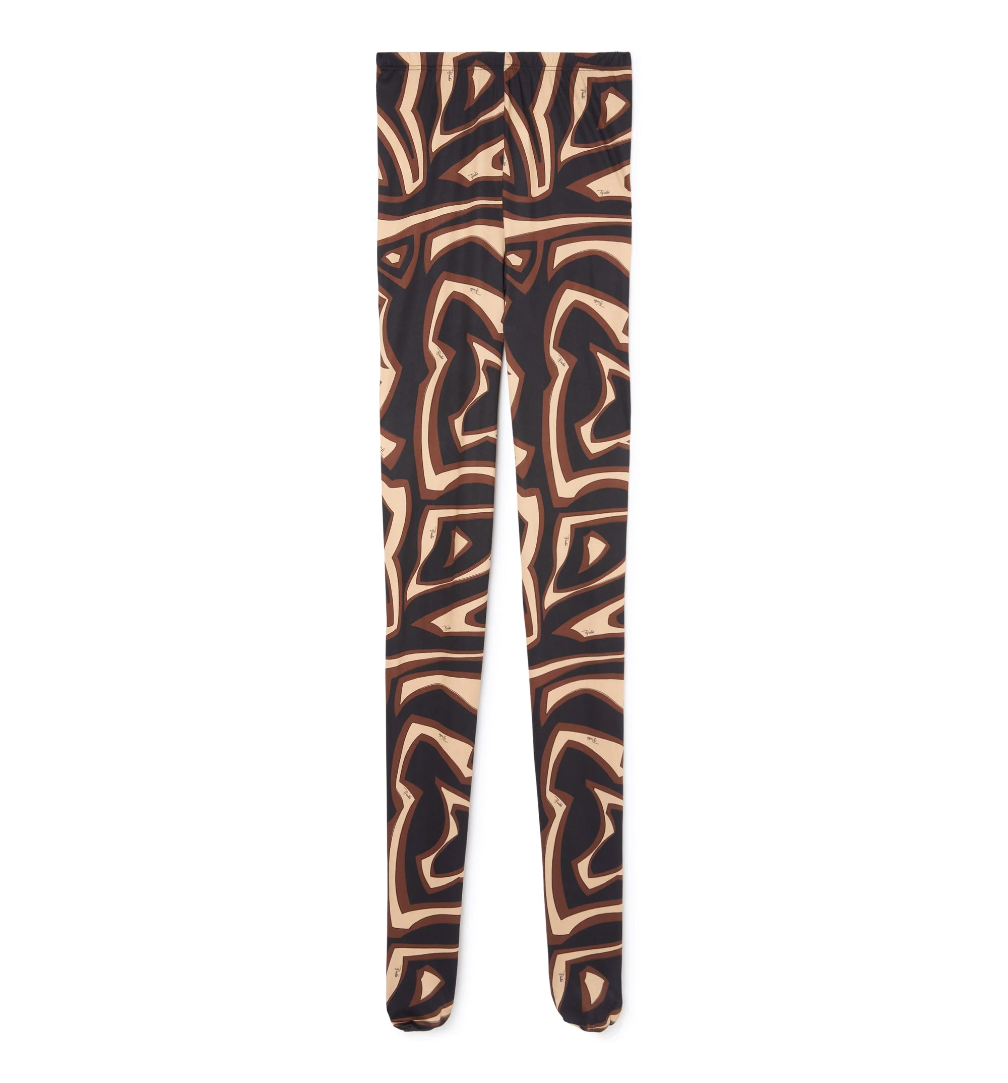 Labirinto Print Tights - Black / Gold