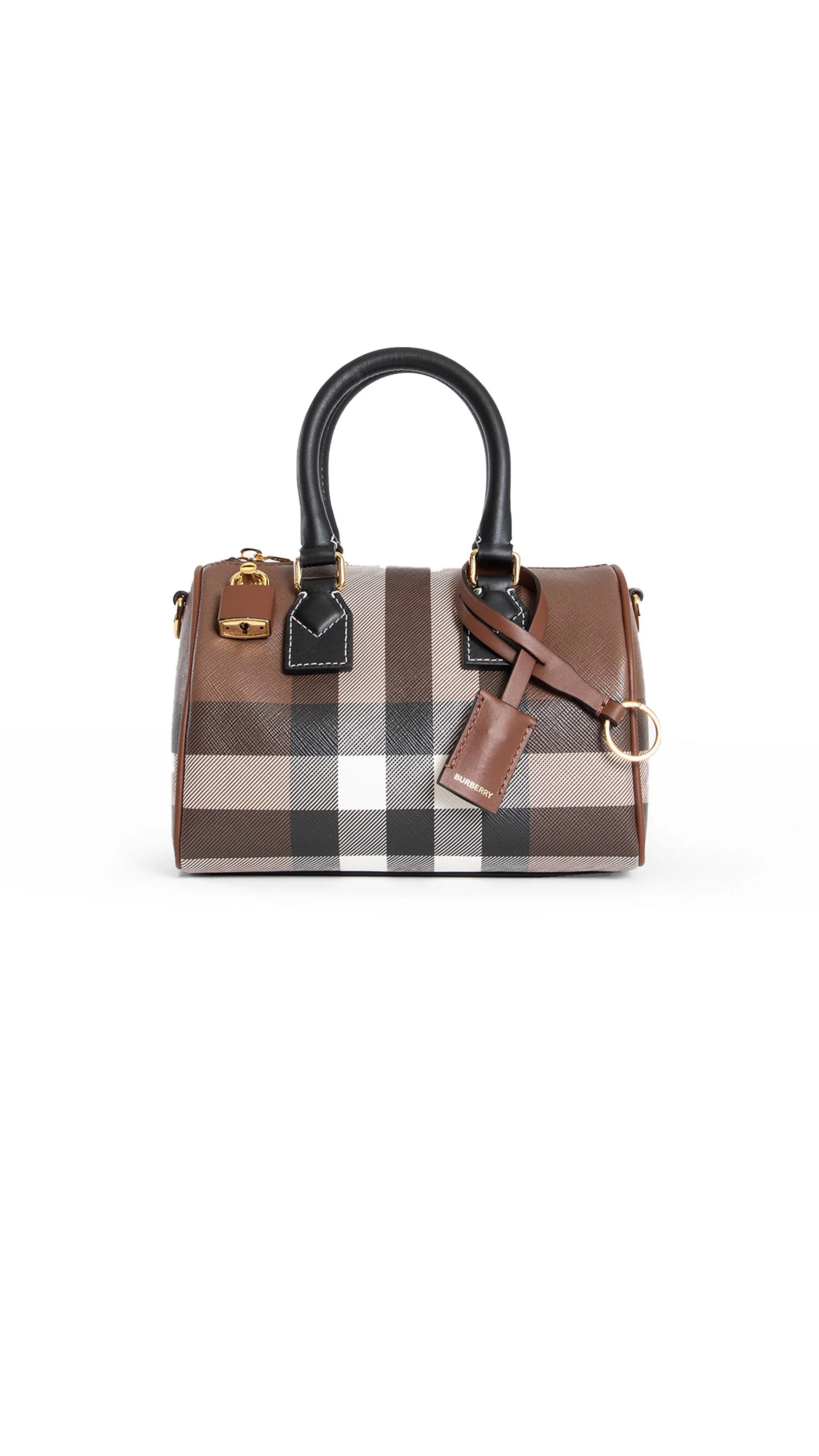 Mini Check Bowling Bag - Brown