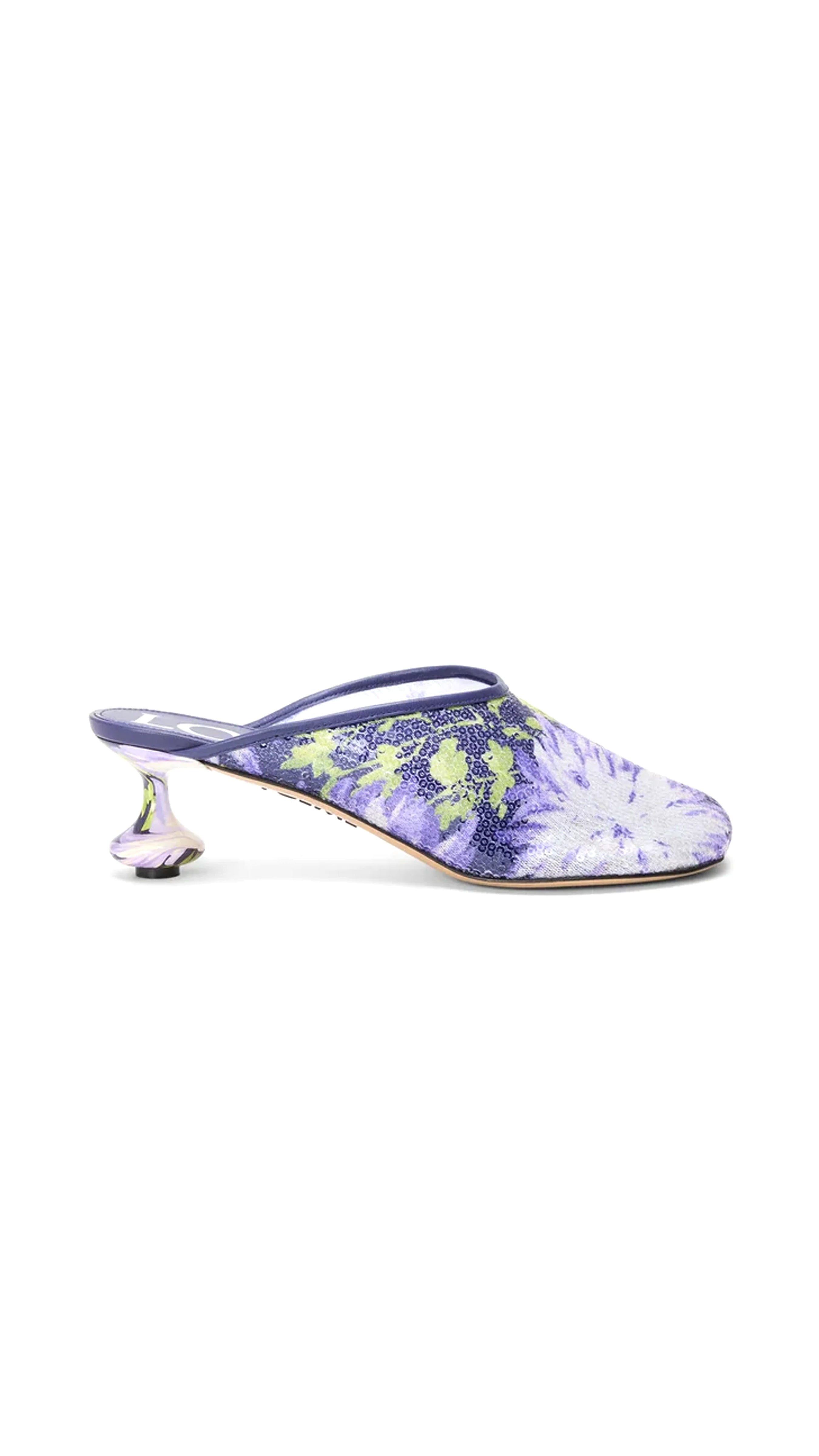 Toy Mule in Sequins - Navy/Liliac