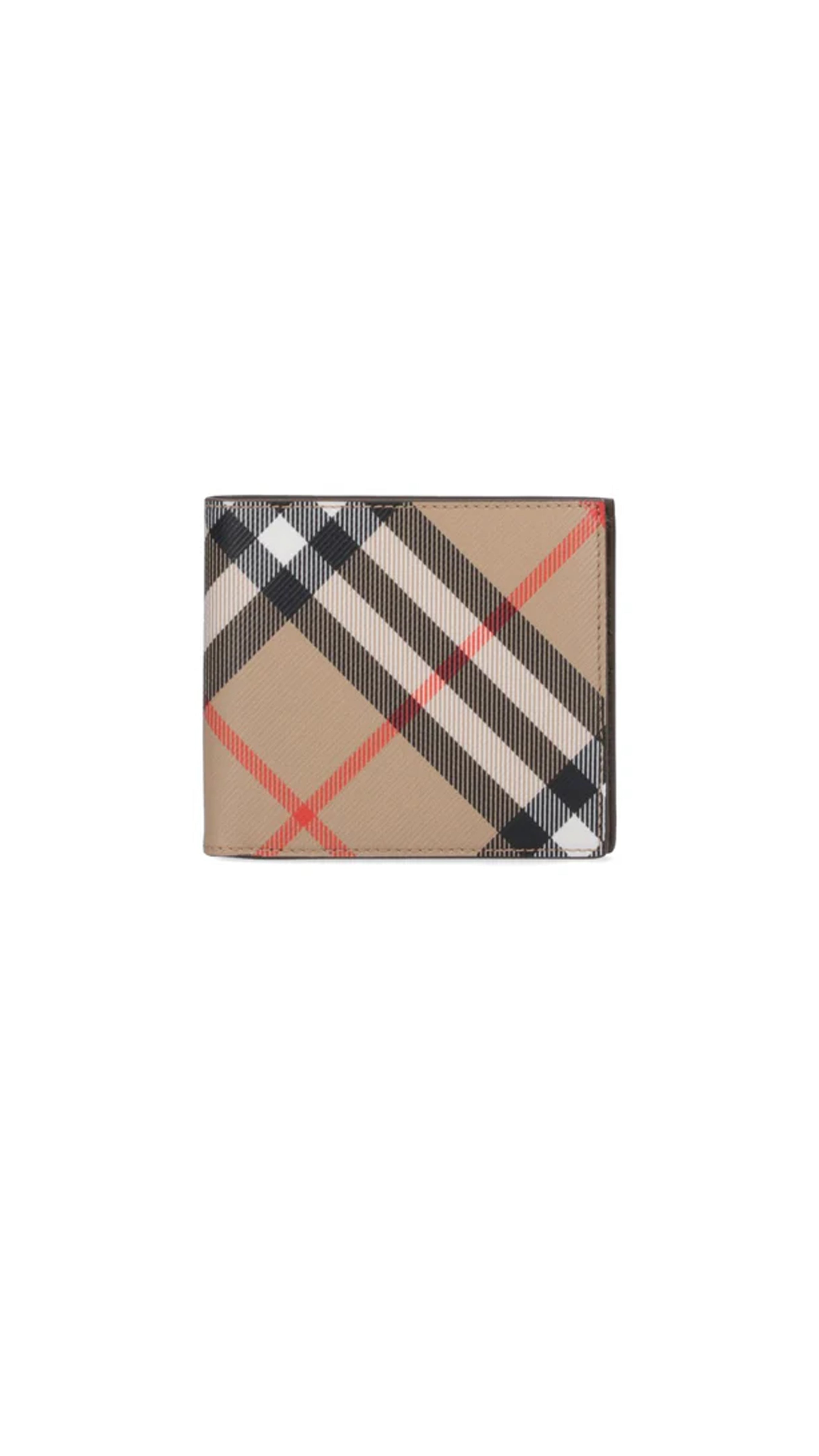 Check Bifold Wallet - Beige
