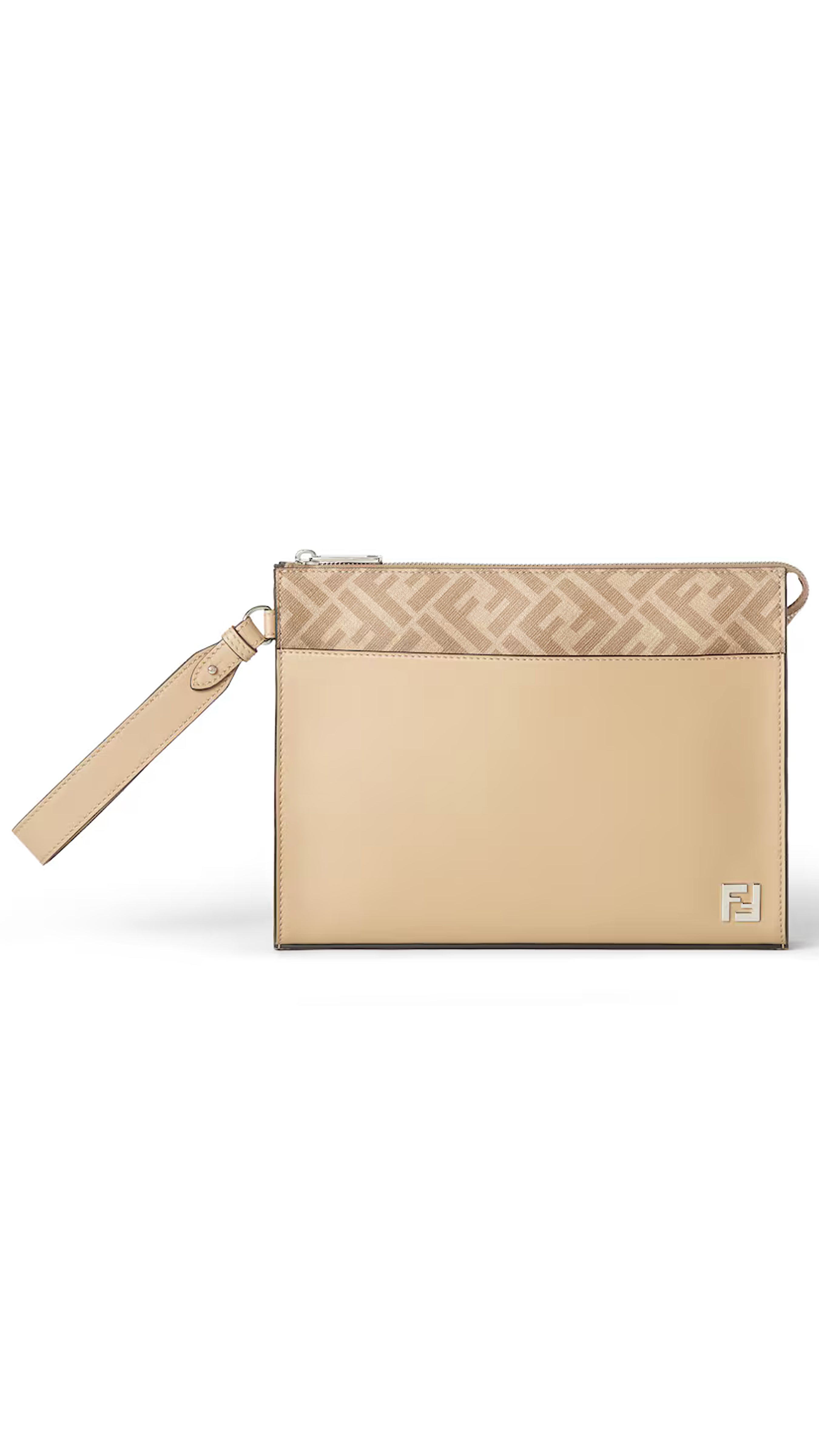 Ff Squared Clutch - Beige