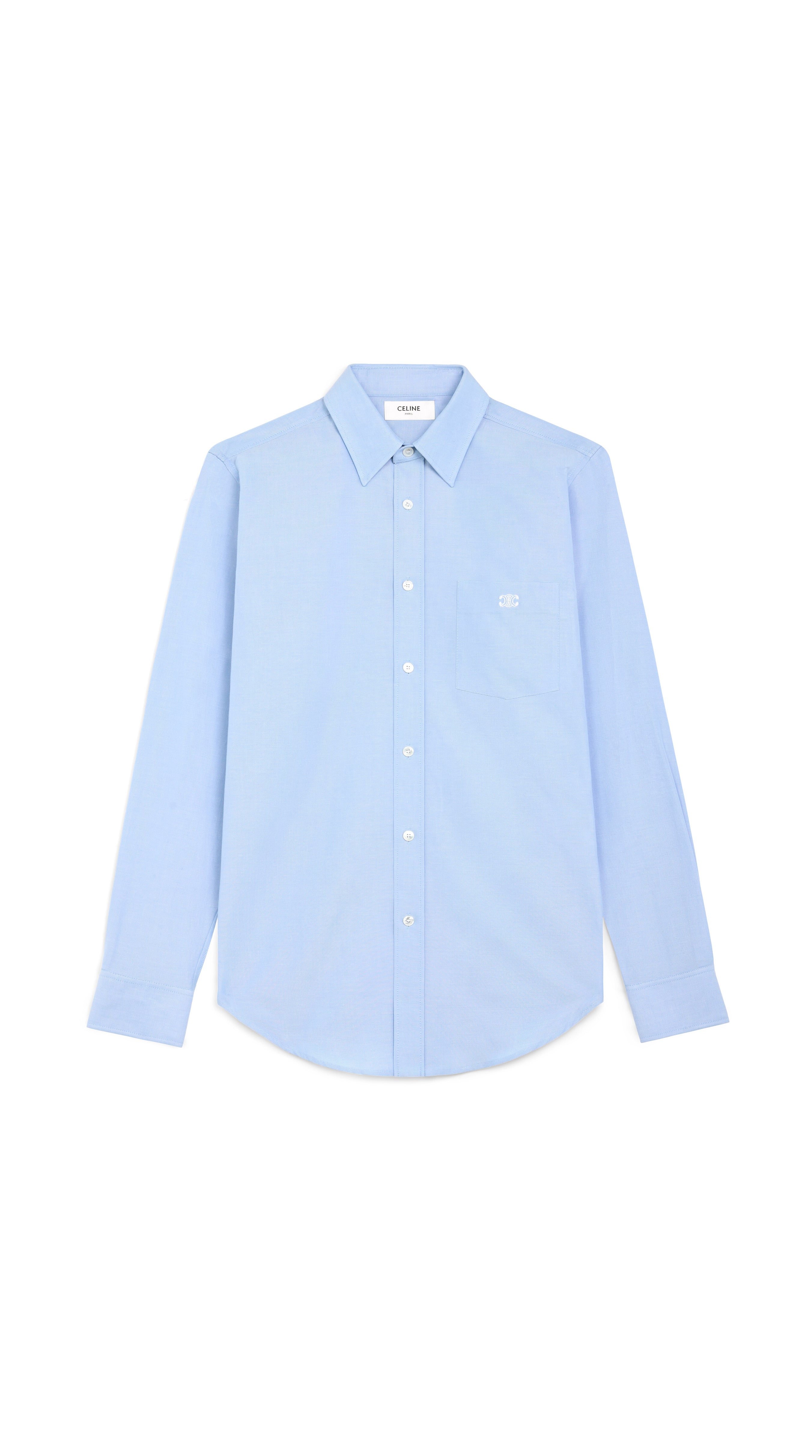 Loose Oxford Shirt in Cotton - Light Blue