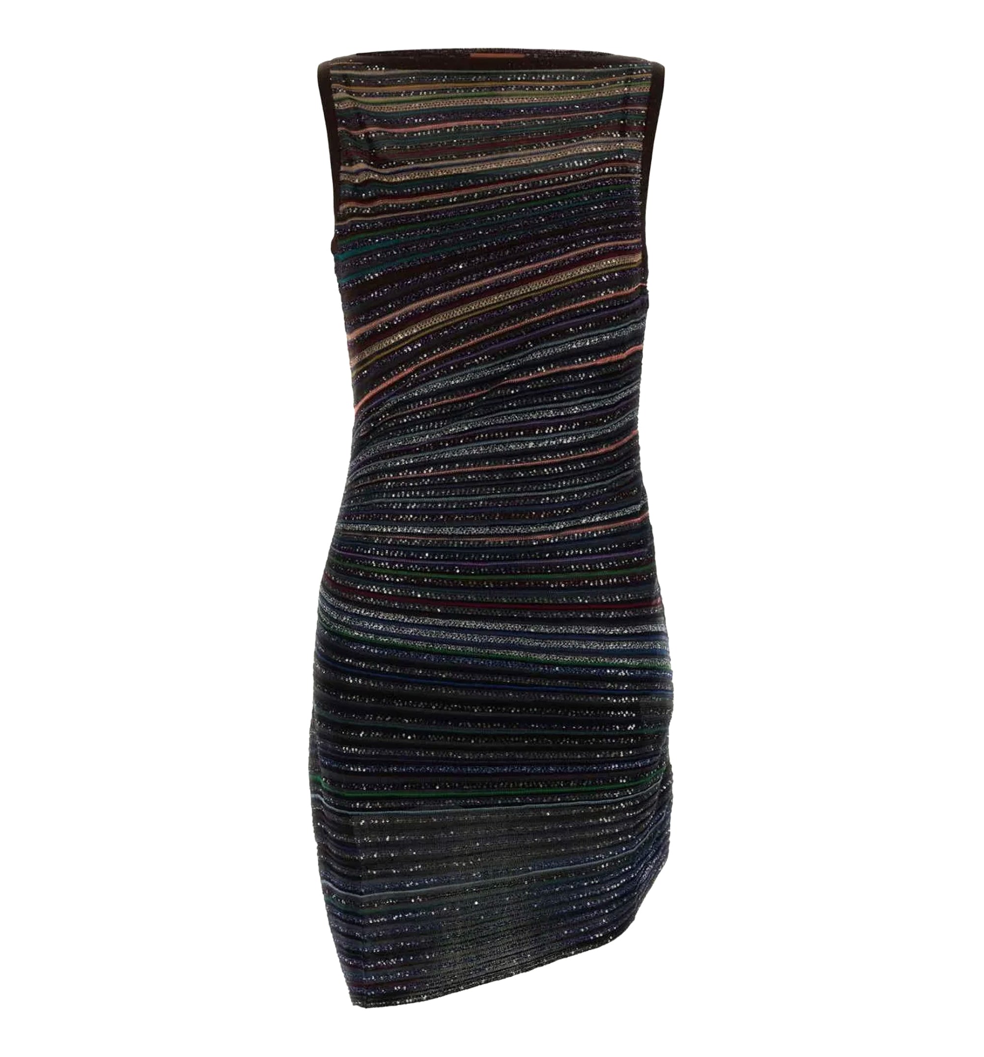 Striped Draped Mini Dress - Multicoloured