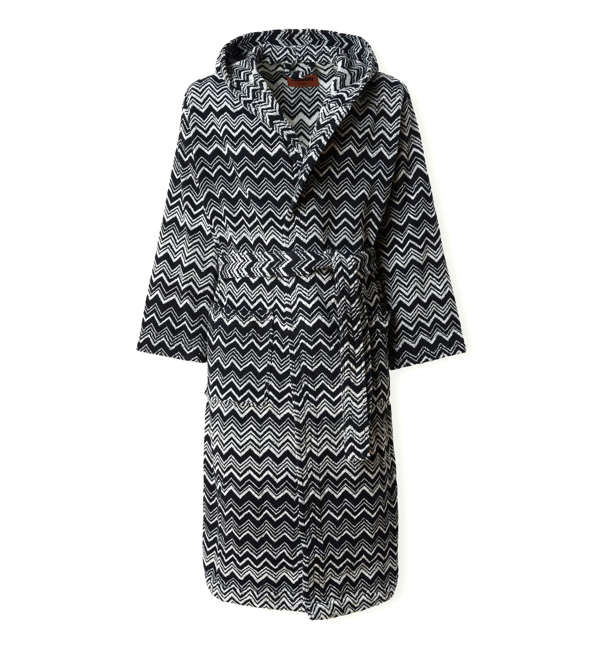 Keith Hooded Bathrobe - Grey Multi