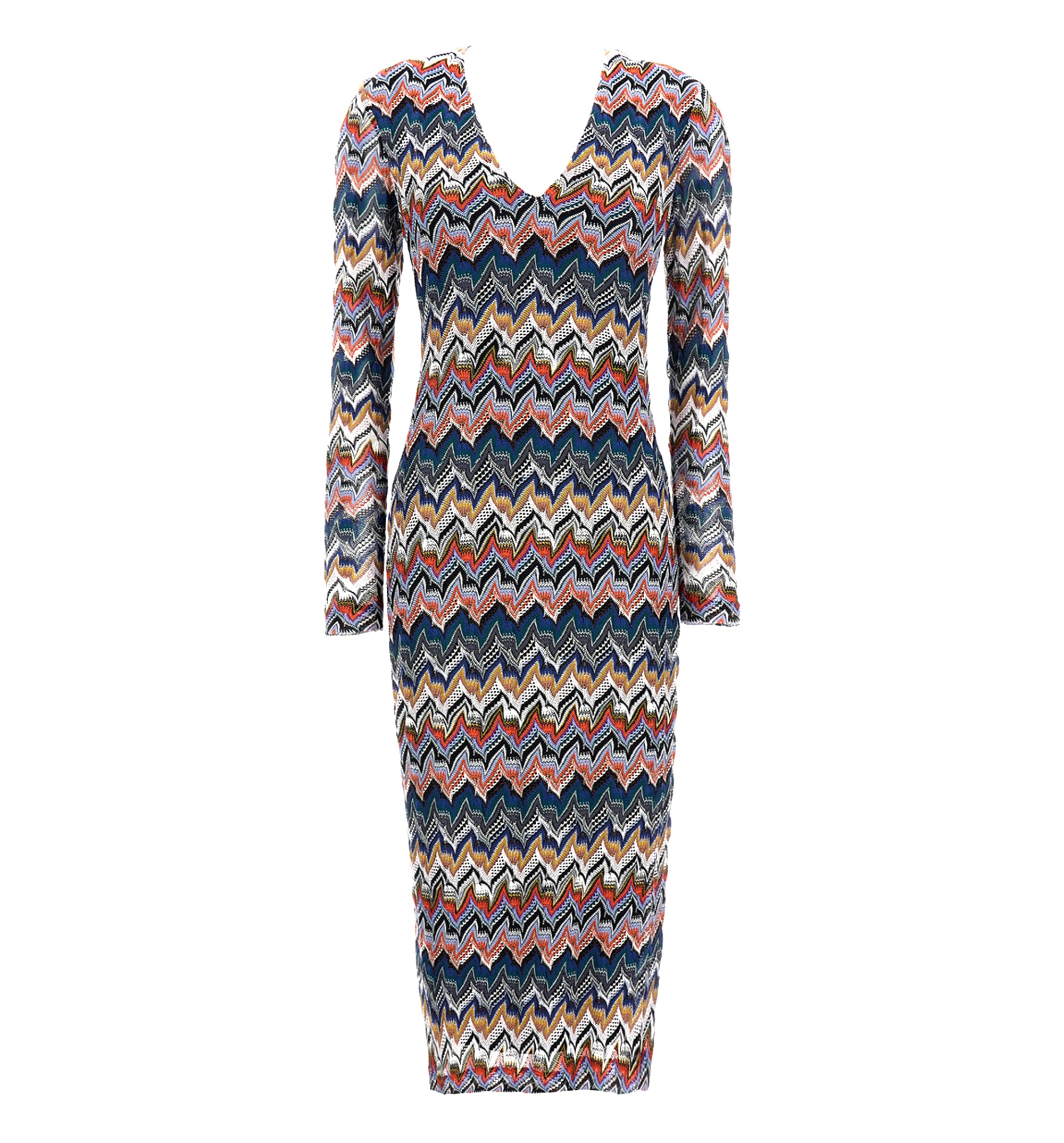 Midi Dress with Embroidered Lace - Multicolored