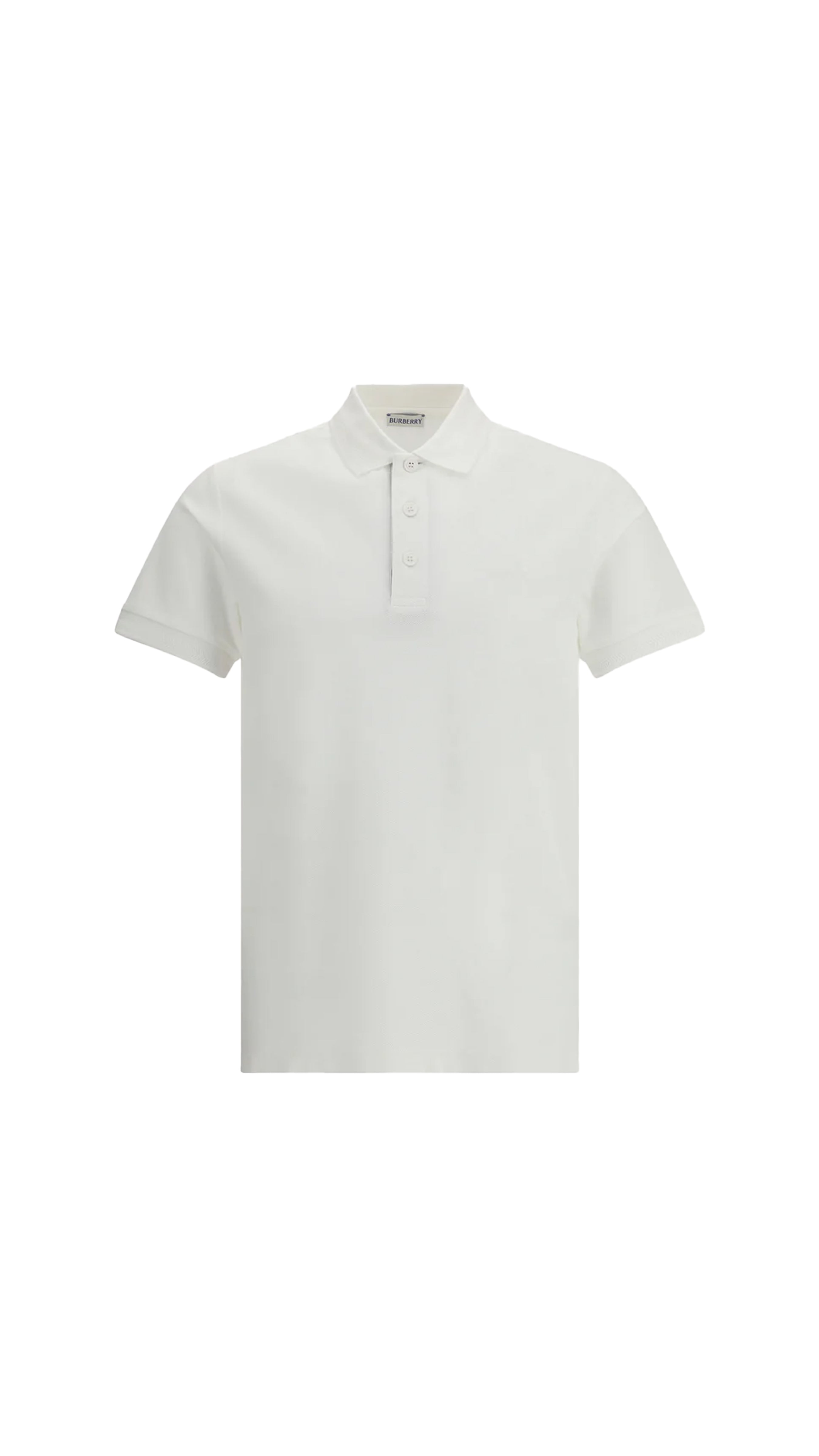 Eddie Piquet Cotton Polo Shirt - White