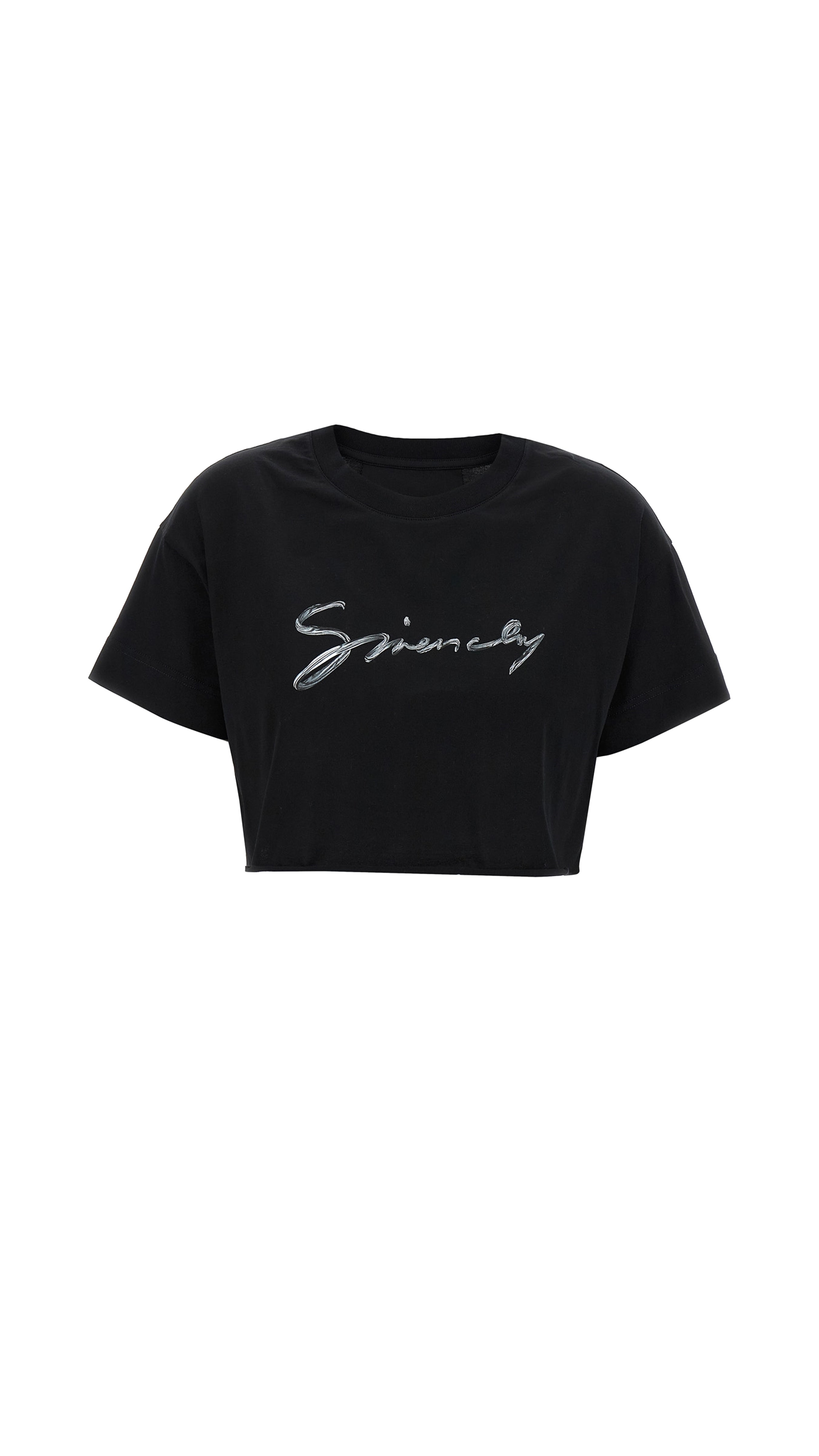 Cropped T-shirt In Cotton - Black