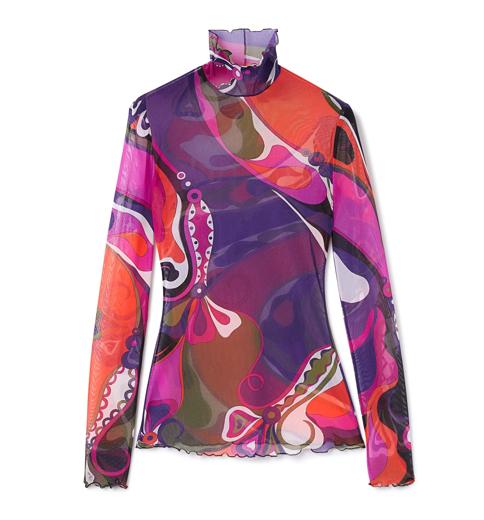 Orchidee Print Tulle Top