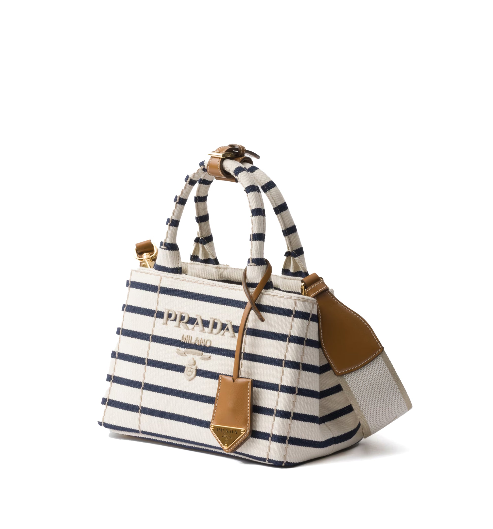 Jardinière Striped Cotton Canvas Mini-bag