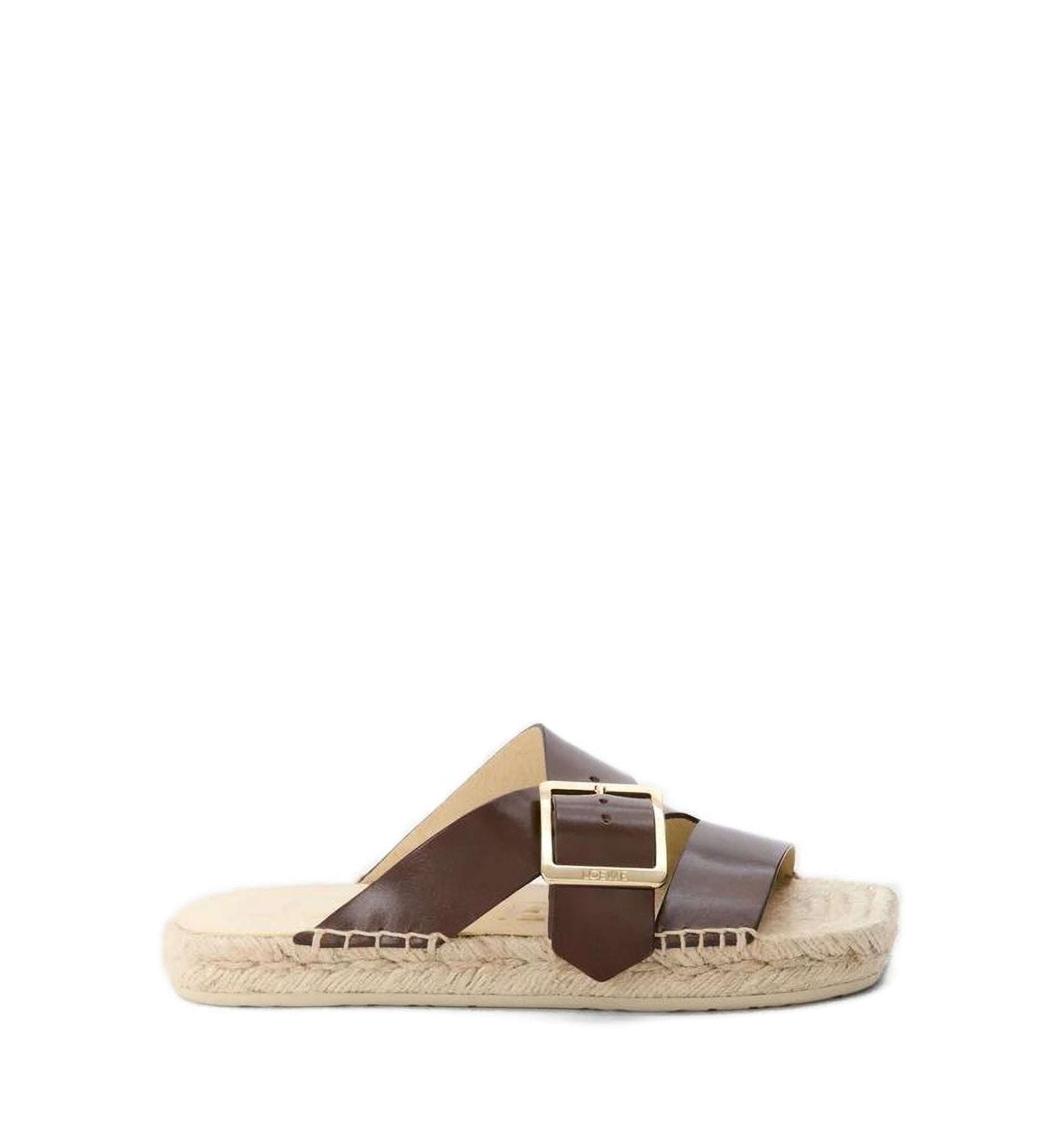 Petal Espadrille Slide in Vegetable-Tanned Calfskin