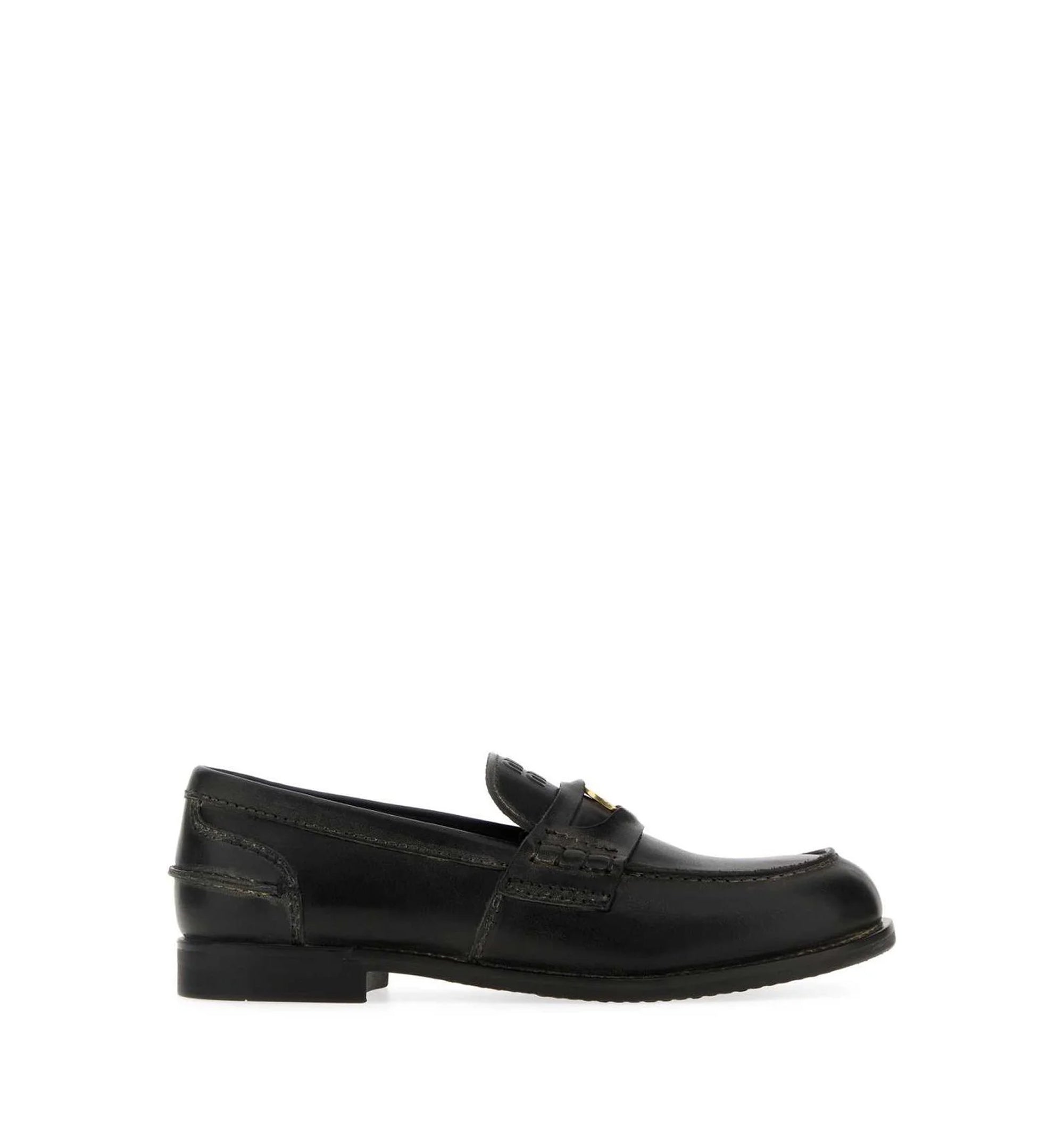 Brushed Leather Penny Loafers