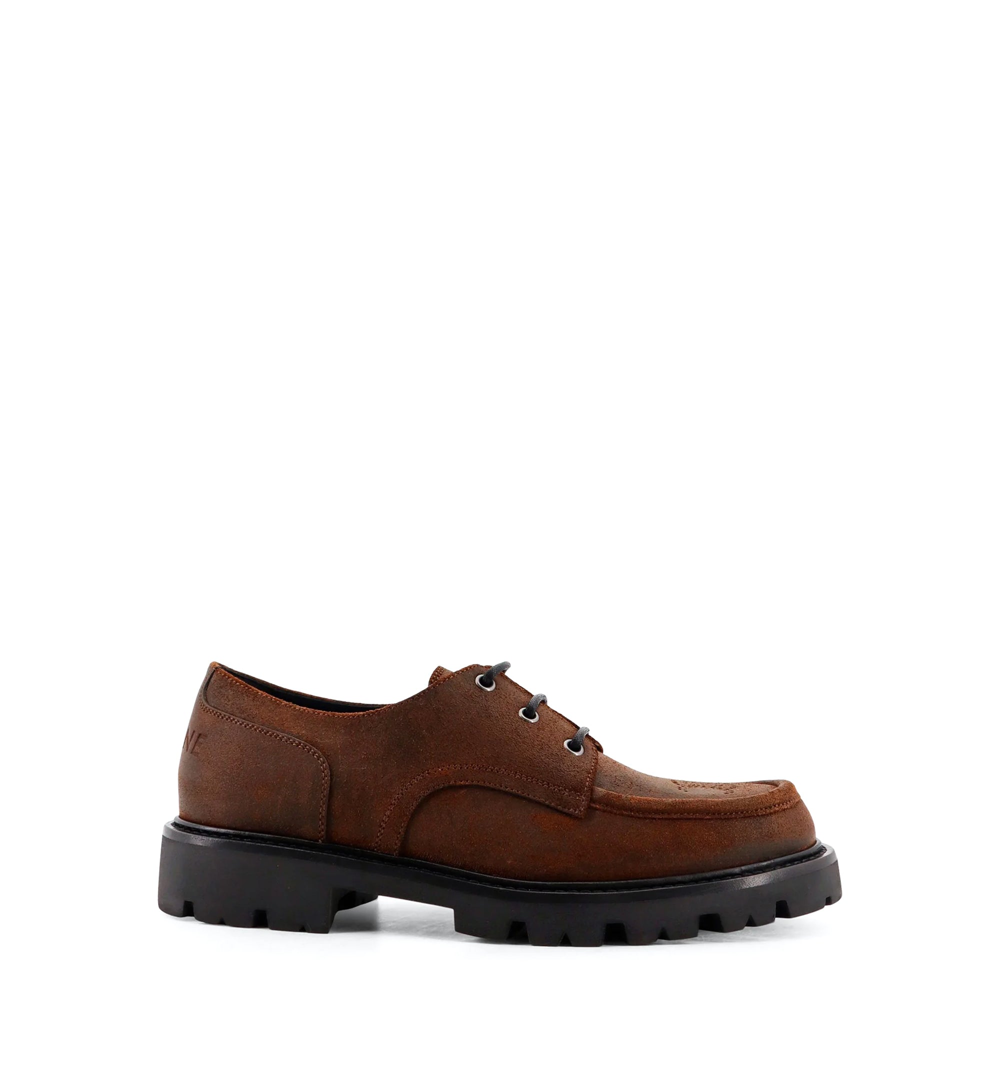 Margaret Derby Shoe In Suede - Brown