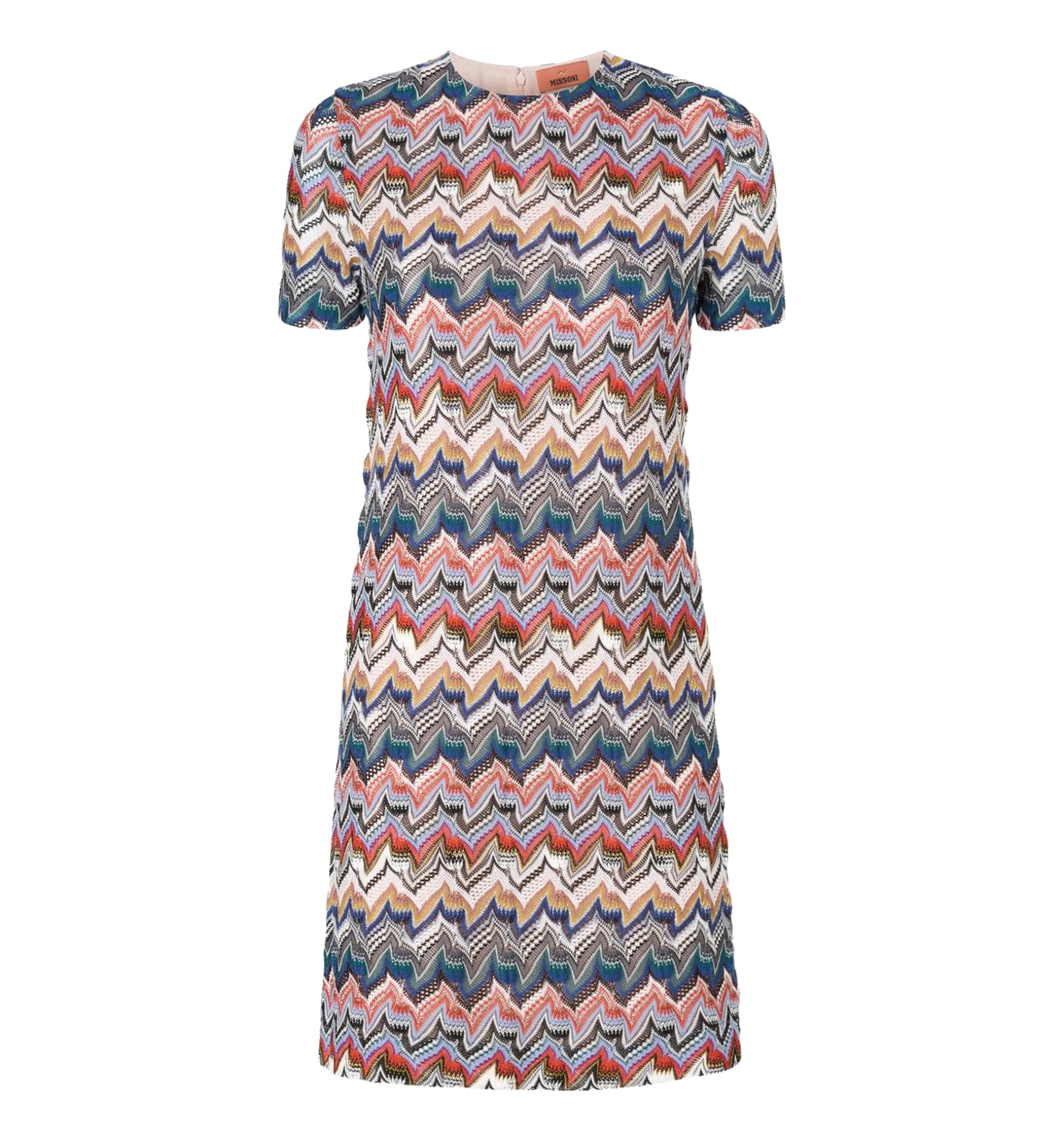 Short Dress with Half Sleeves in Embroidered Lace