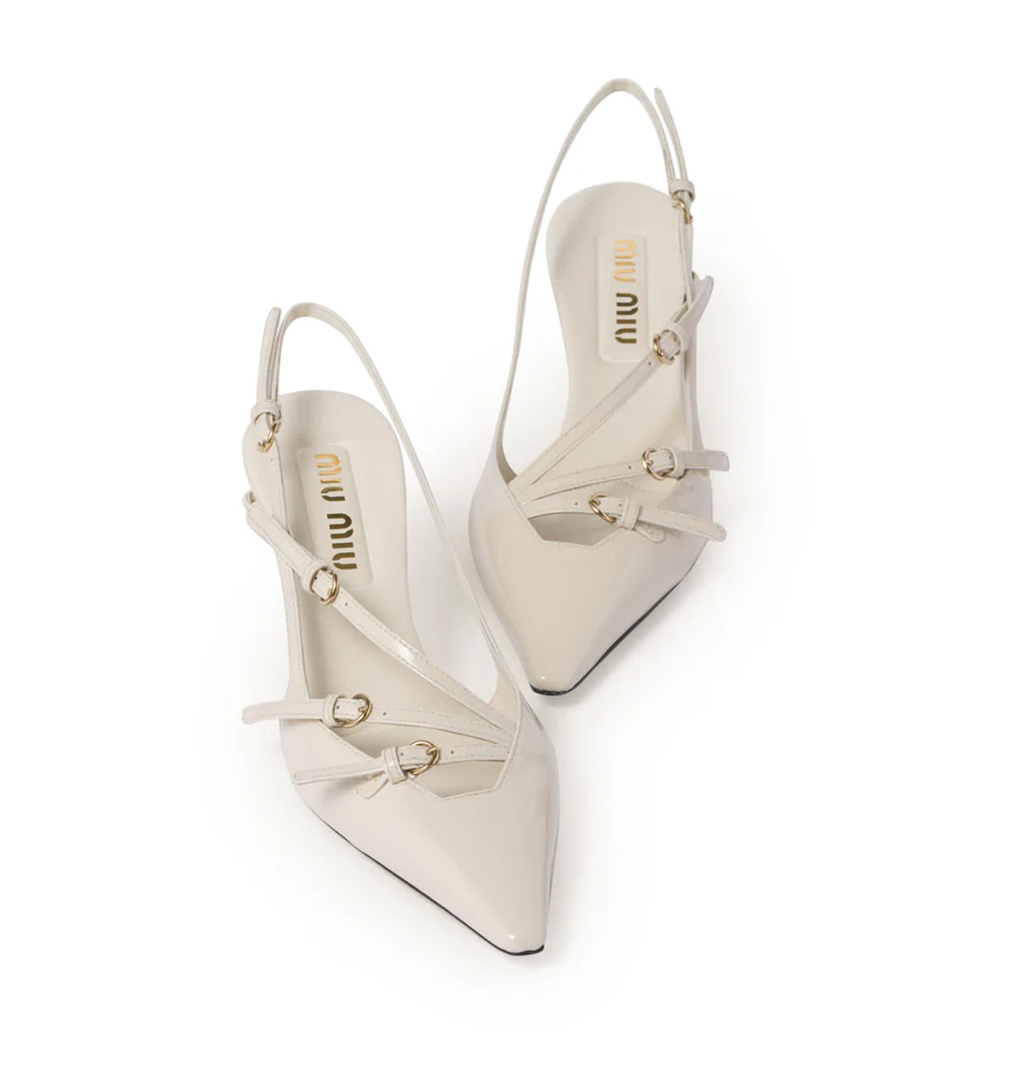 Patent Leather Slingbacks With Buckles