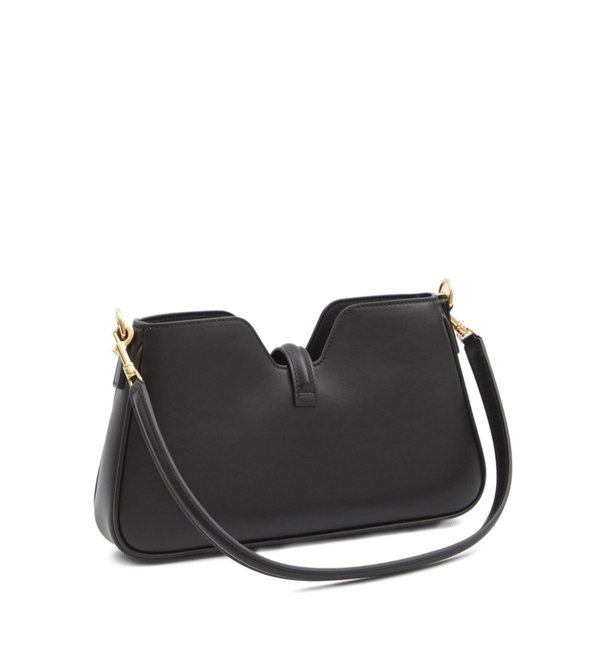 Camille 16 Leather Shoulder Bag - Black