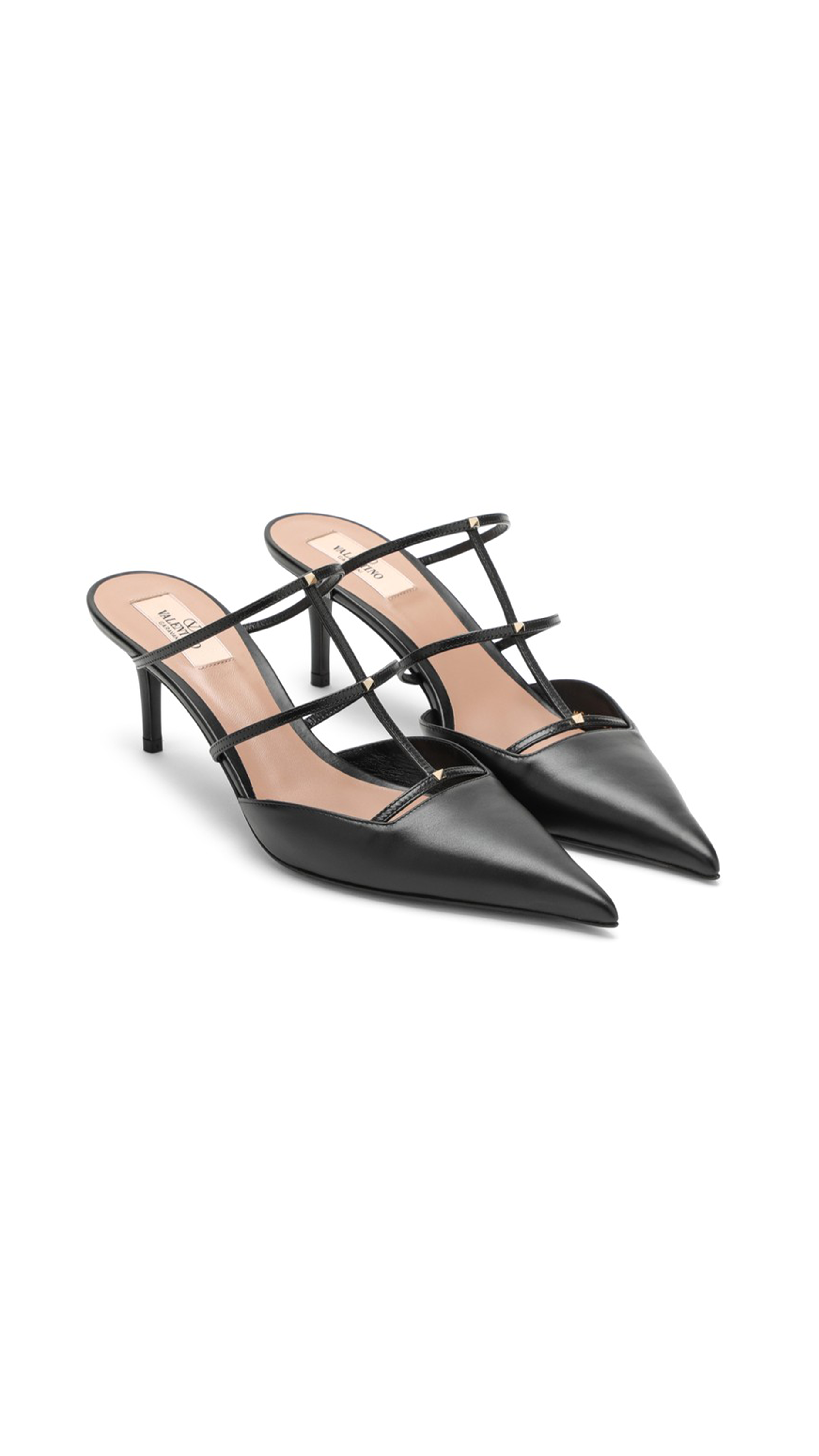 Rockstud Wispy Mules - Black