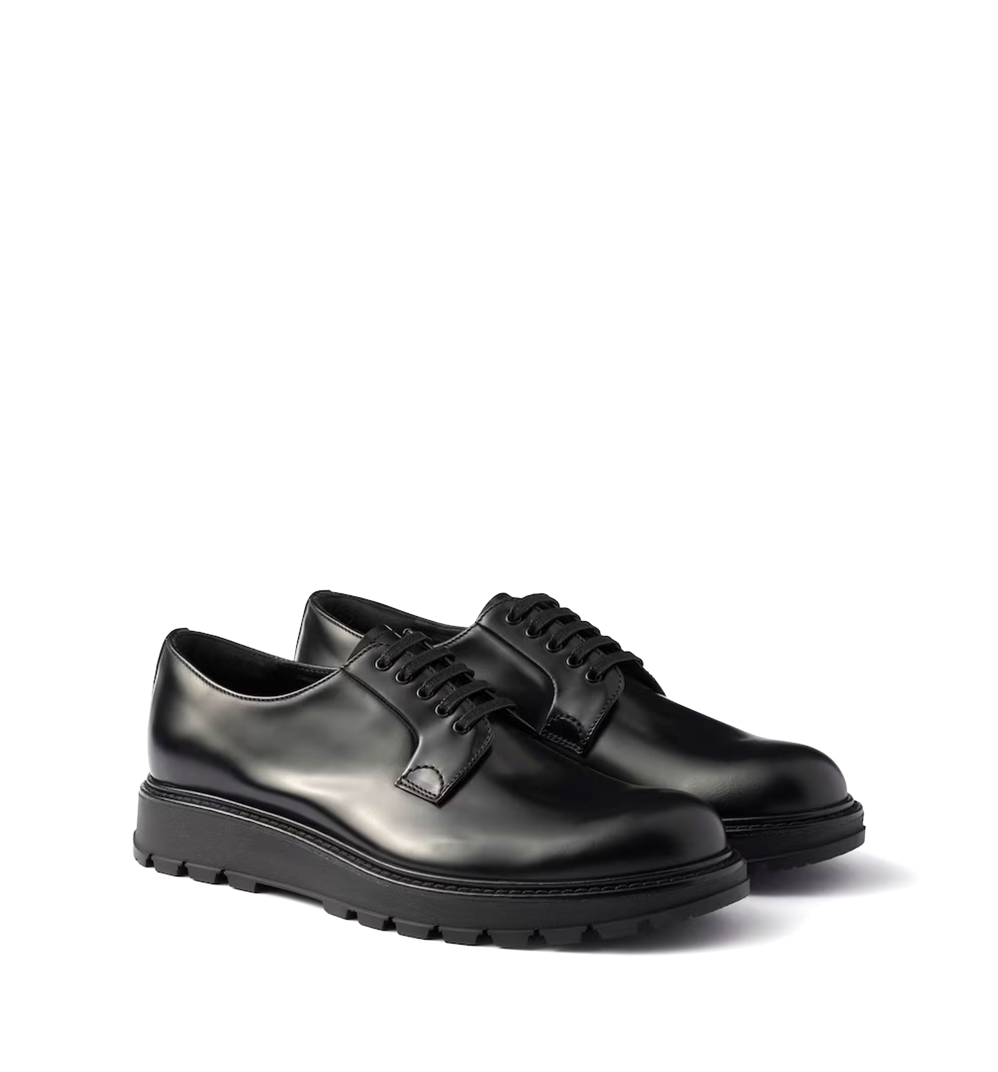 Brushed leather lace-up shoes