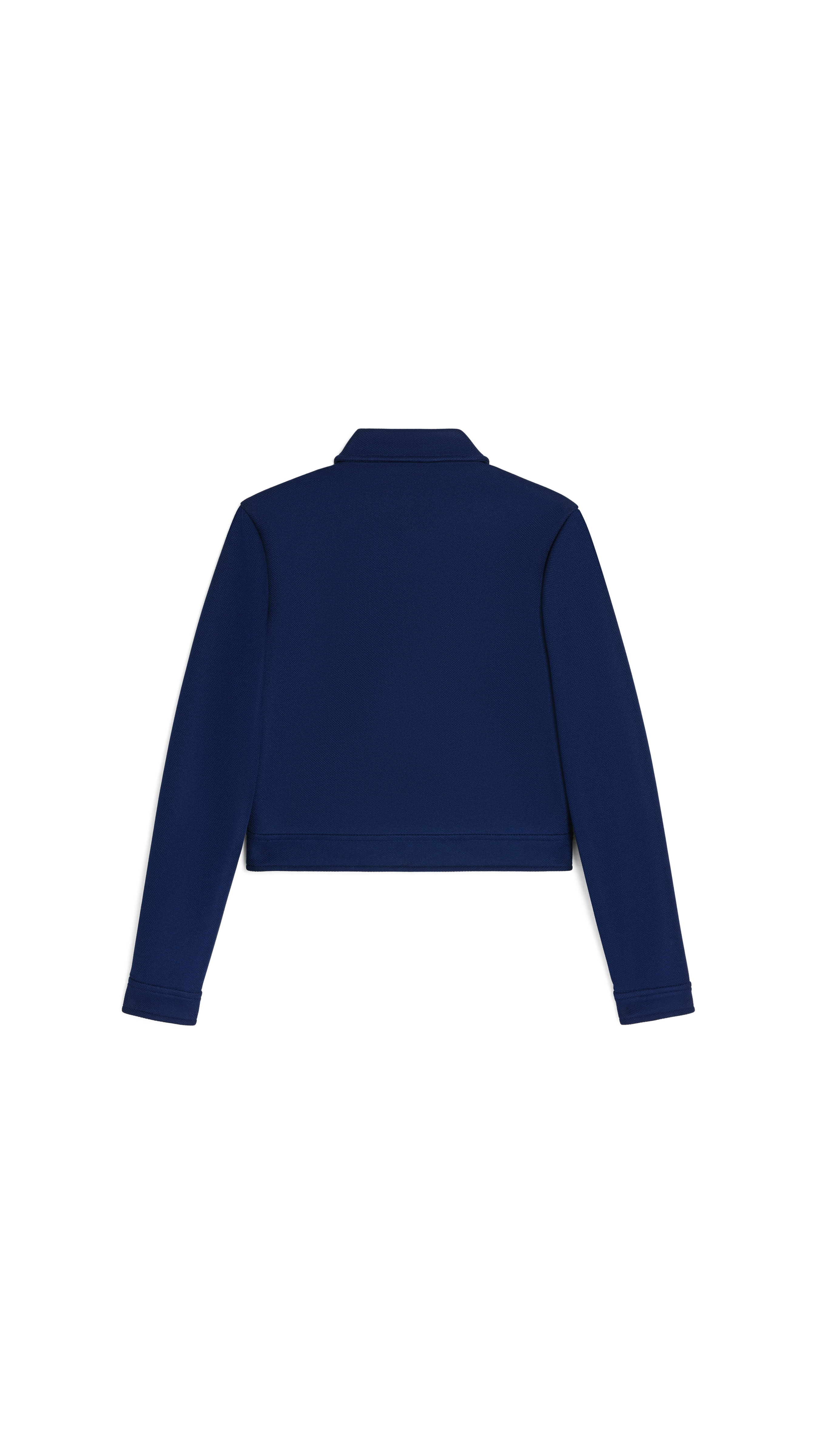 Triomphe Zip-up Jacket in Textured Jersey - Navy/Off White