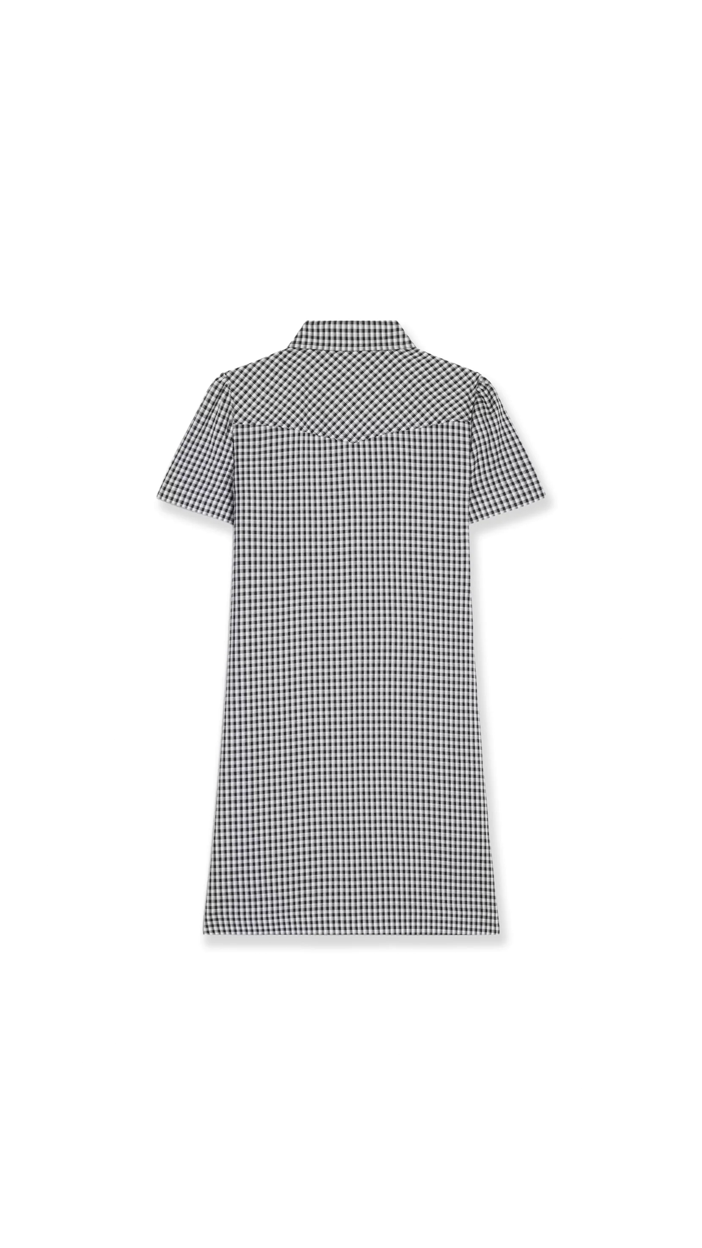 Mini Shirt Dress in Vichy Silk