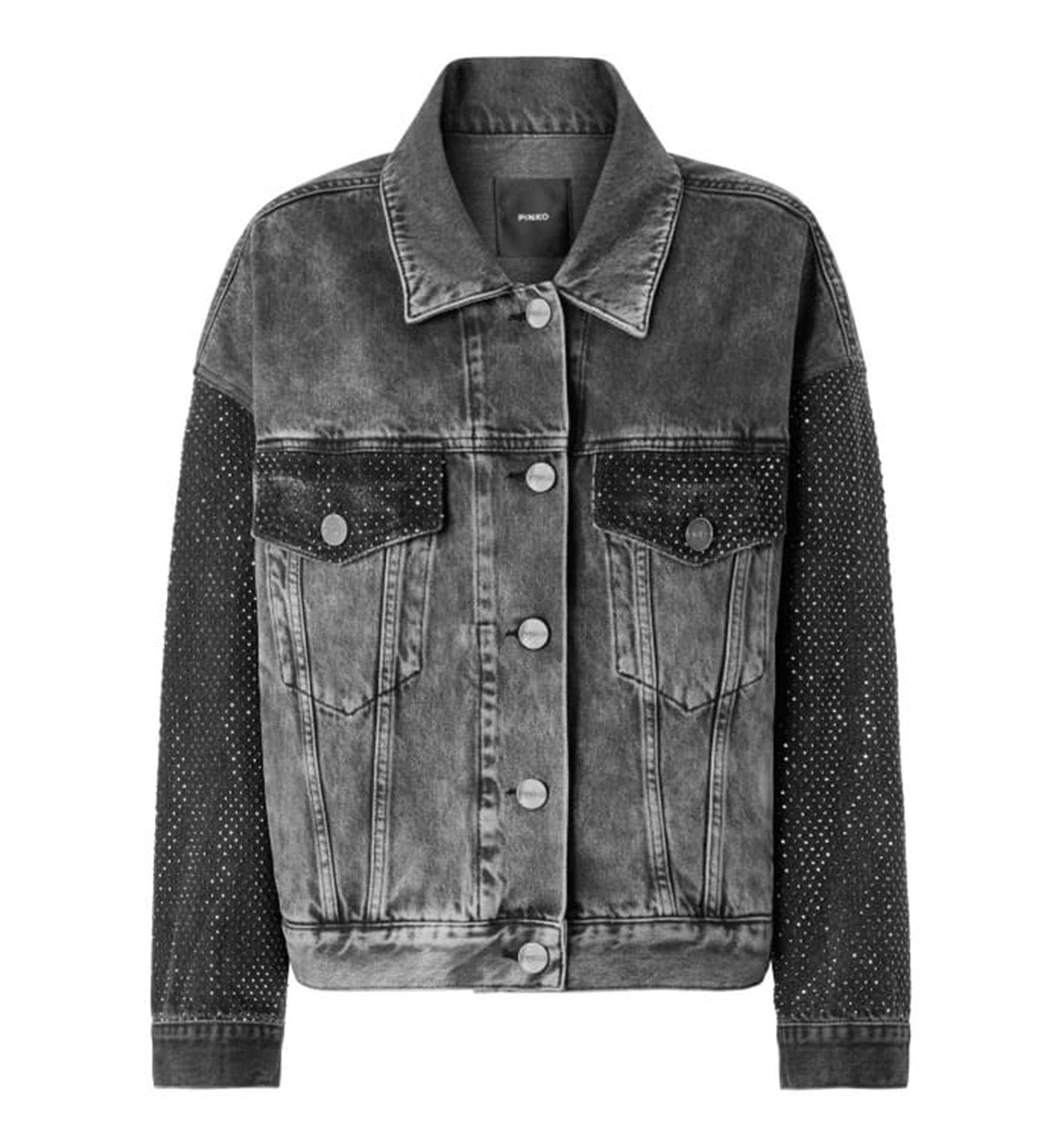 Denim Trucker Jacket with Mini Studs