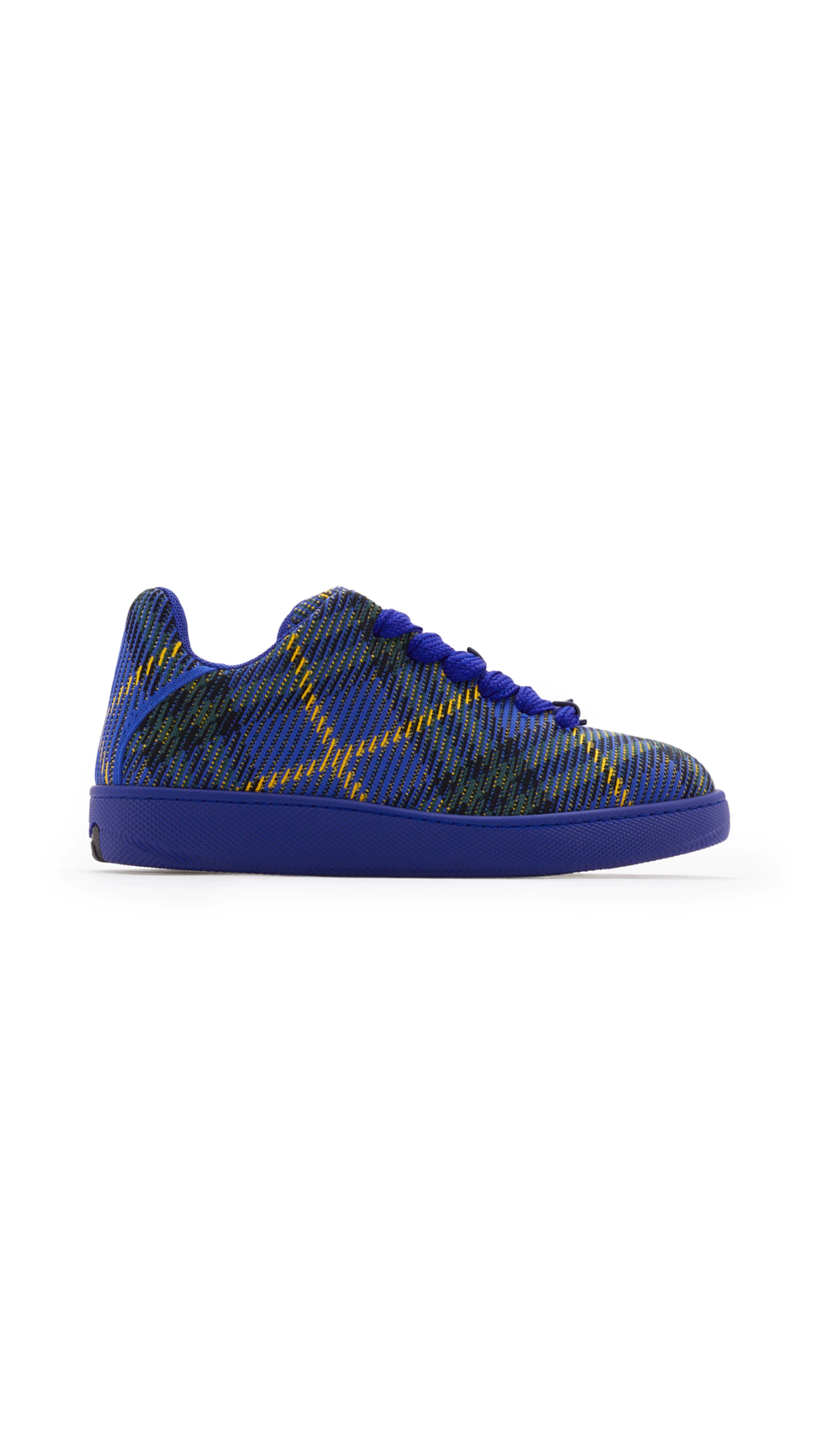 Check Knit Box Sneakers - Bright Navy