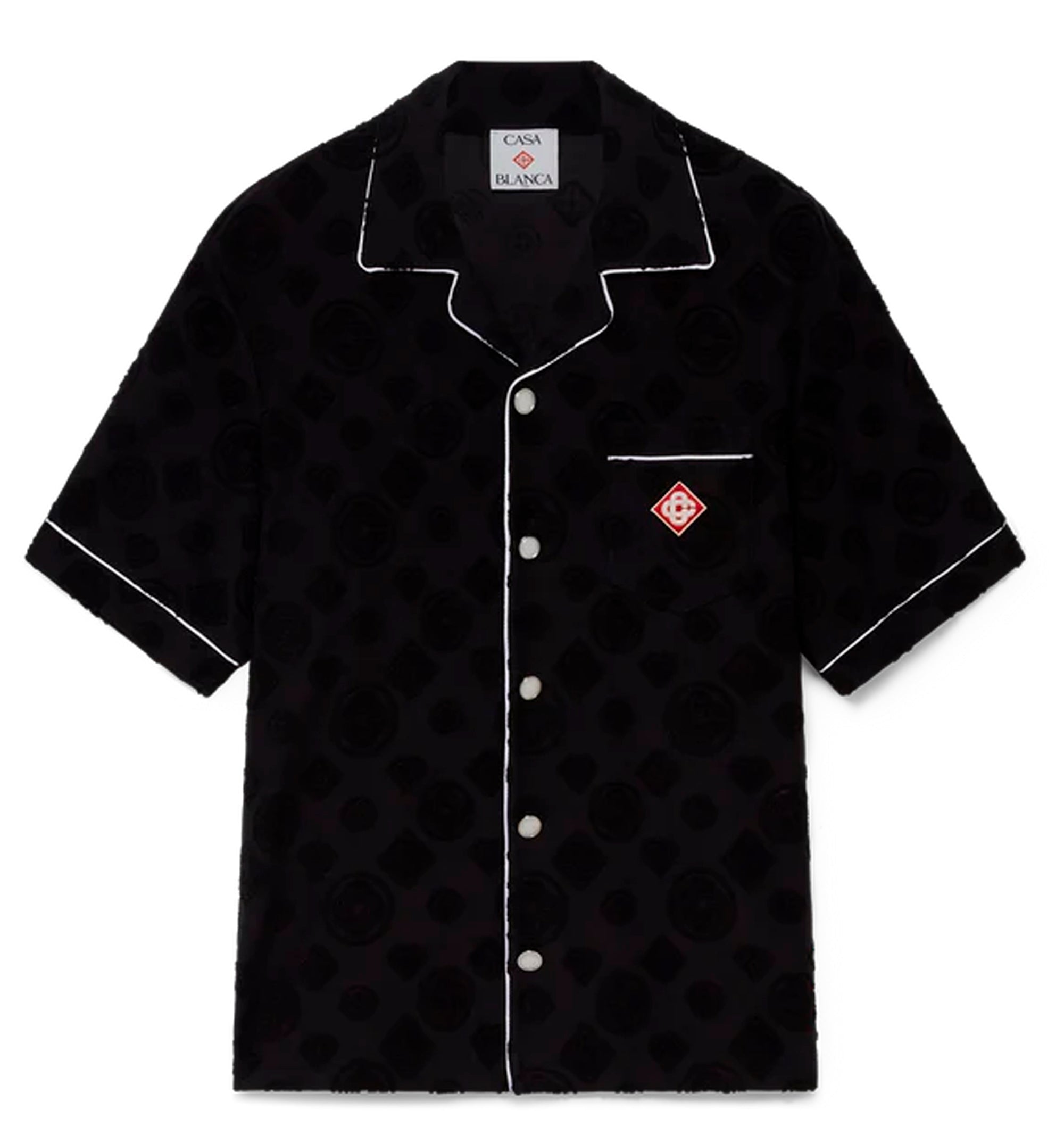 Towelling Monogram Short Sleeve Shirt