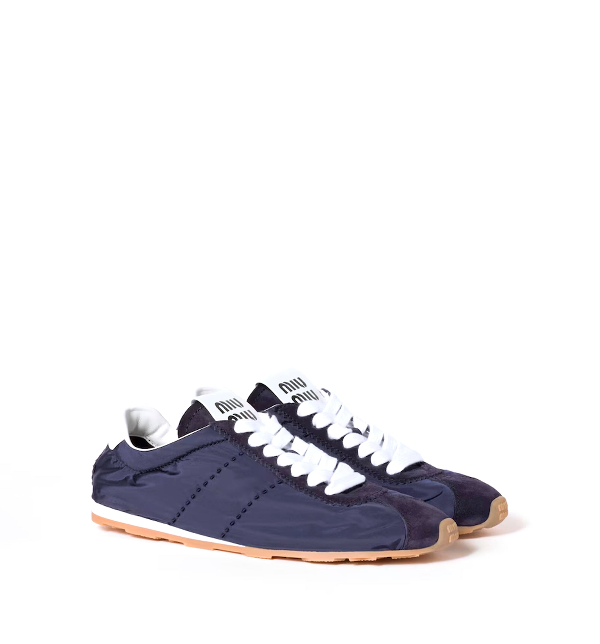 Plume technical fabric and suede sneakers