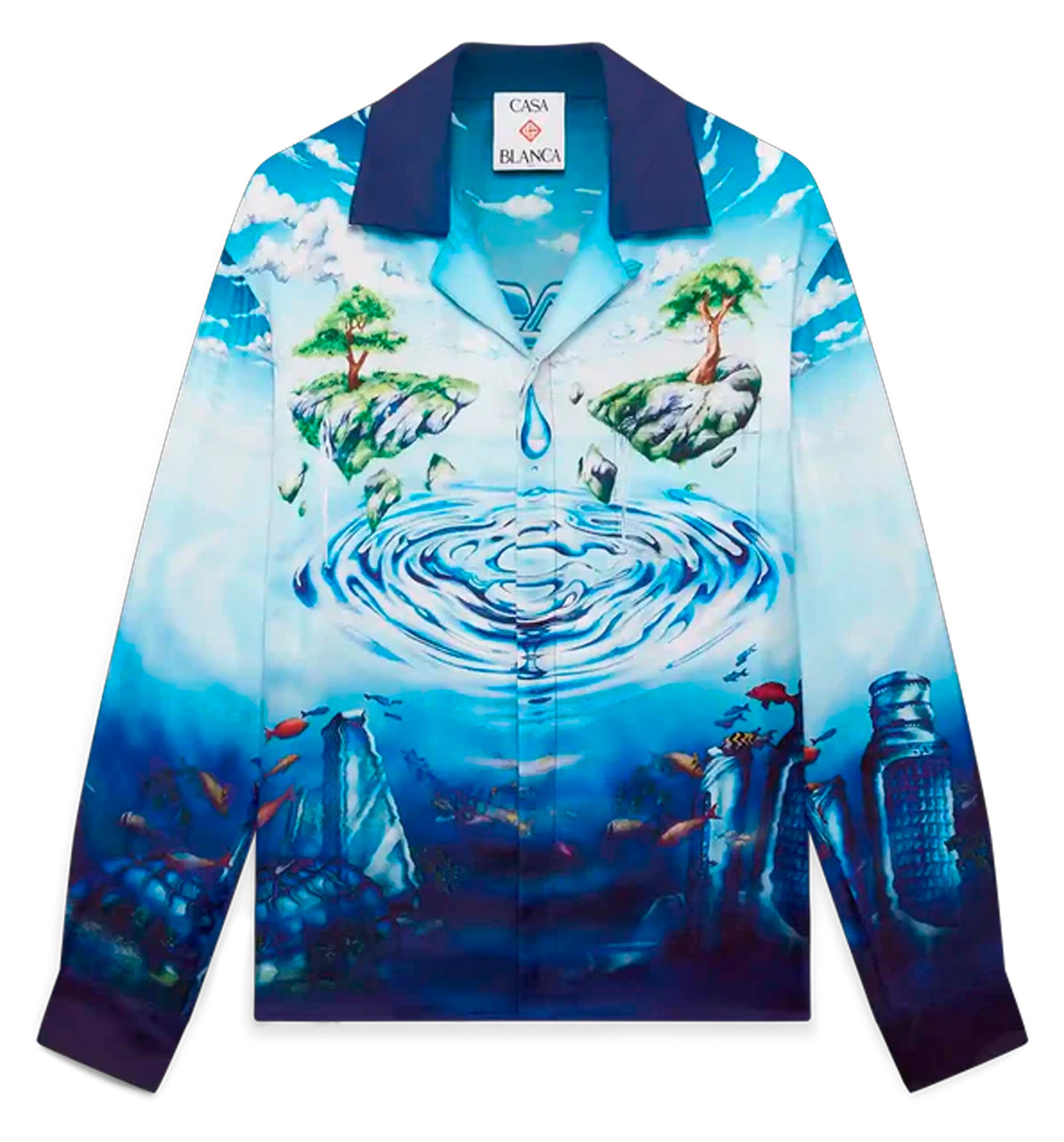 Lost Atlantis Long Sleeve Silk Shirt
