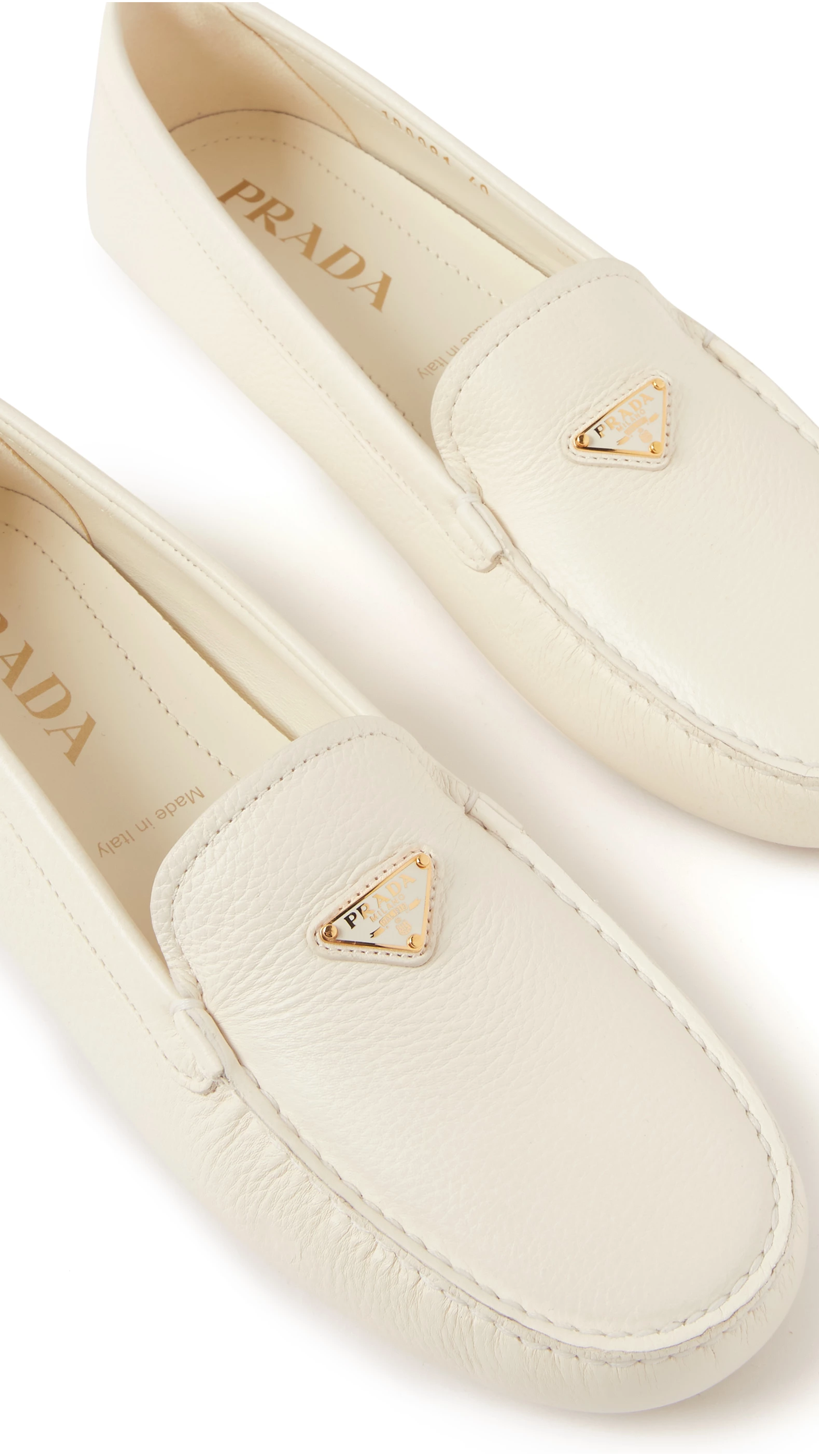 Leather Driving Loafers - Ivory