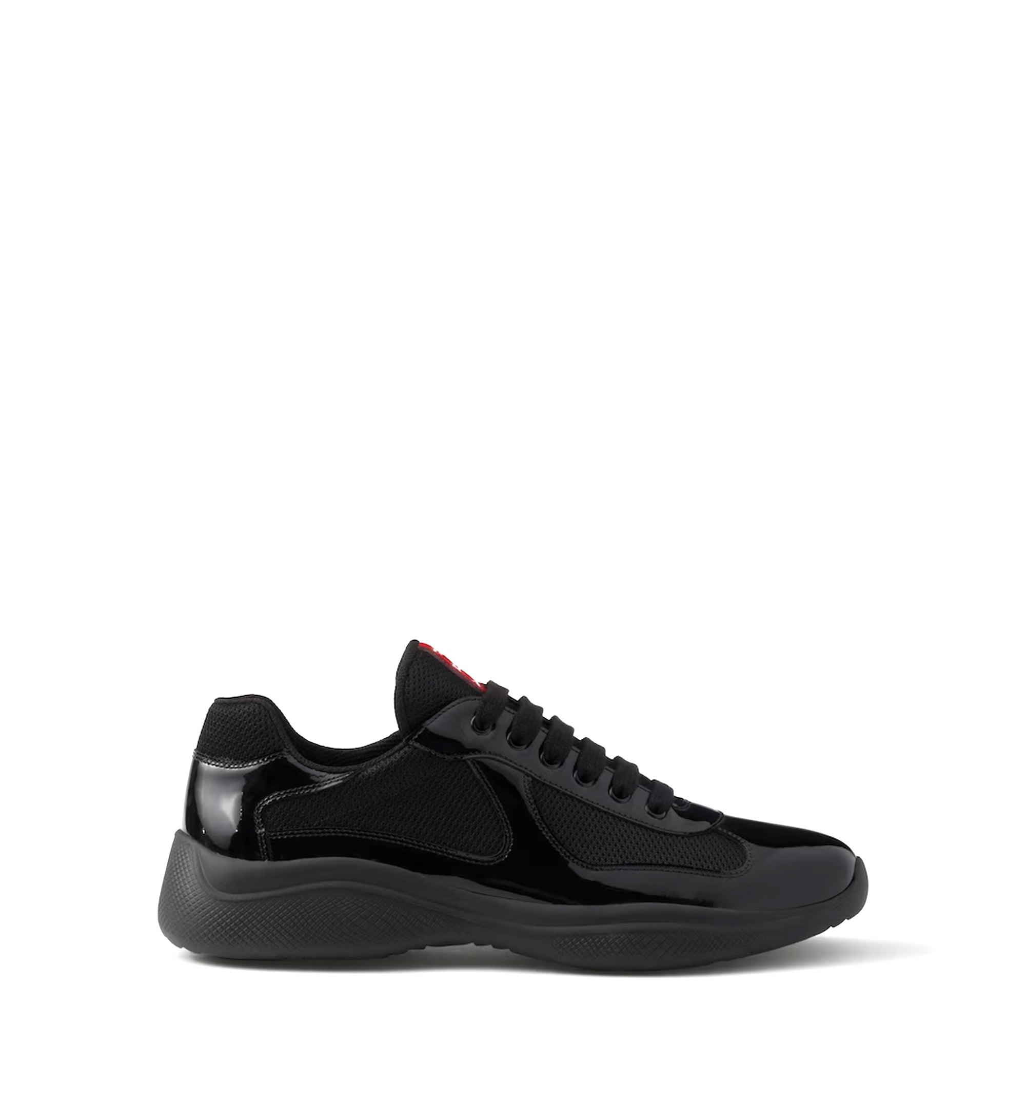 Patent leather and technical fabric Prada America's Cup sneakers