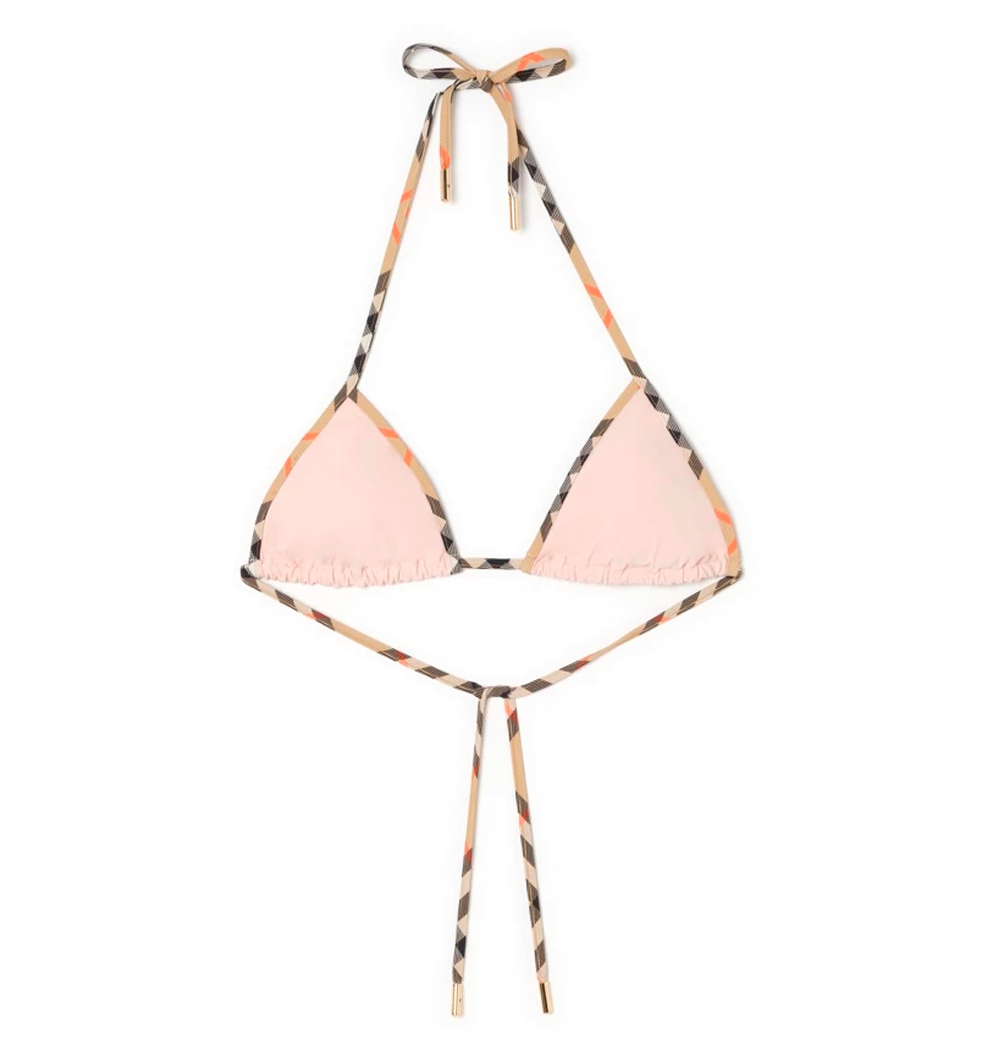 Check Trim Bikini Top