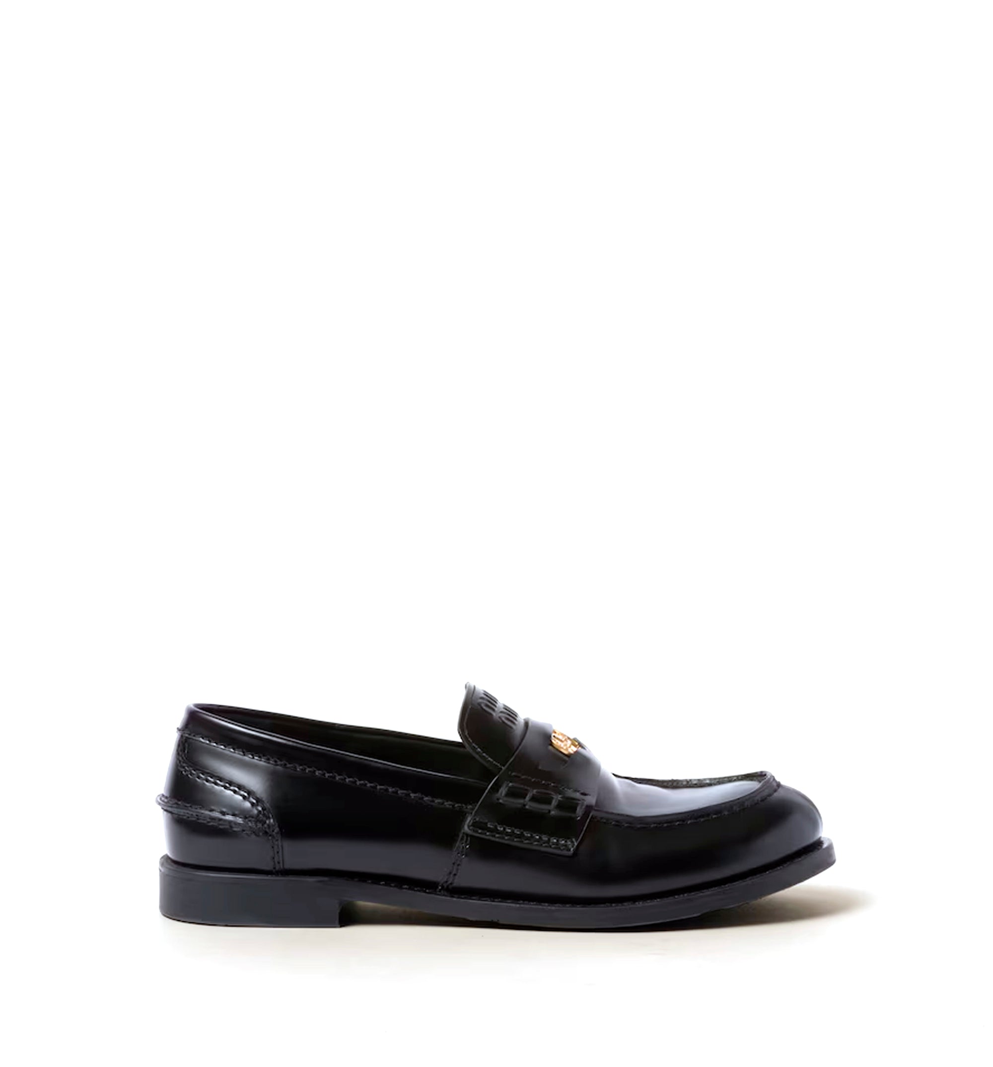 Brushed leather penny loafers