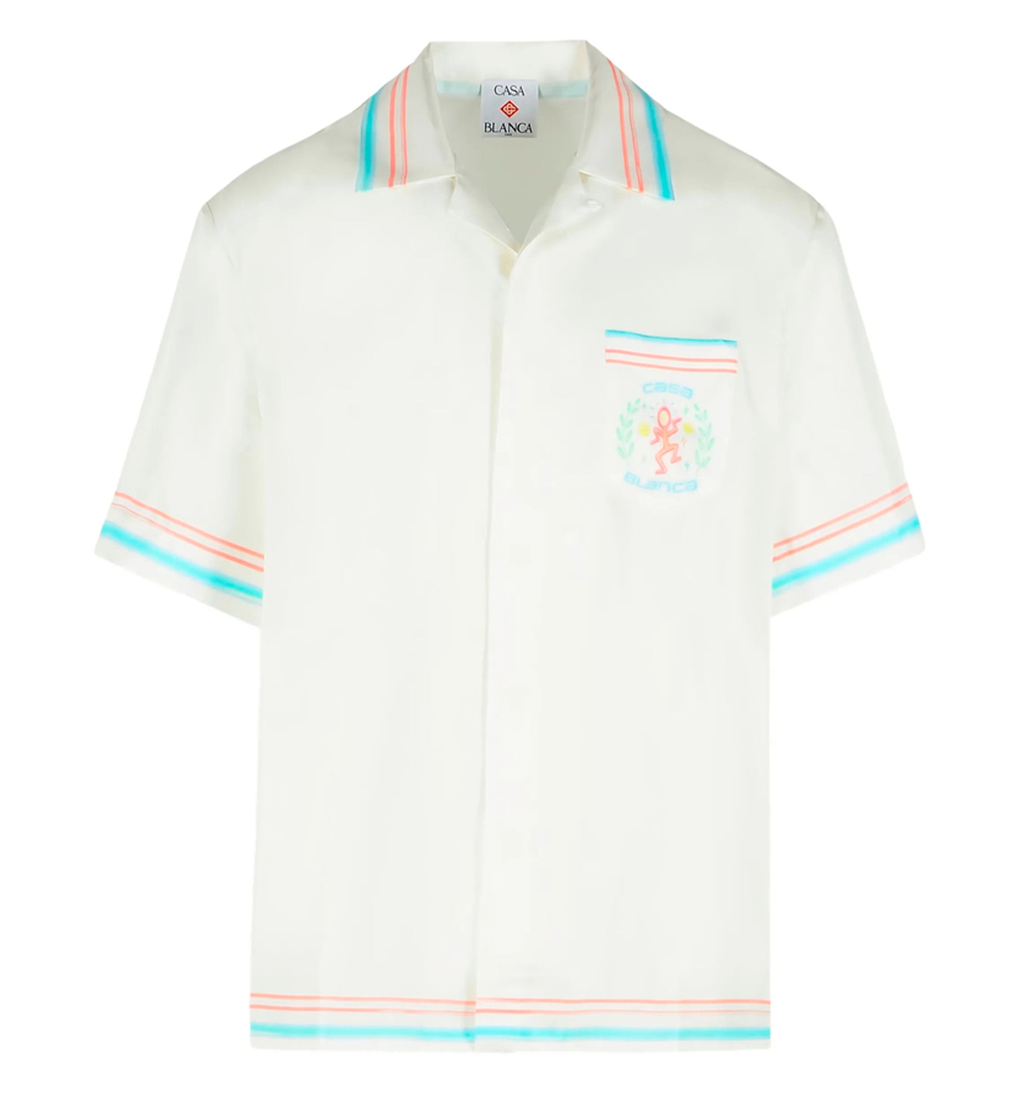 Floral Cuban Collar Short Sleeve Silk Shirt