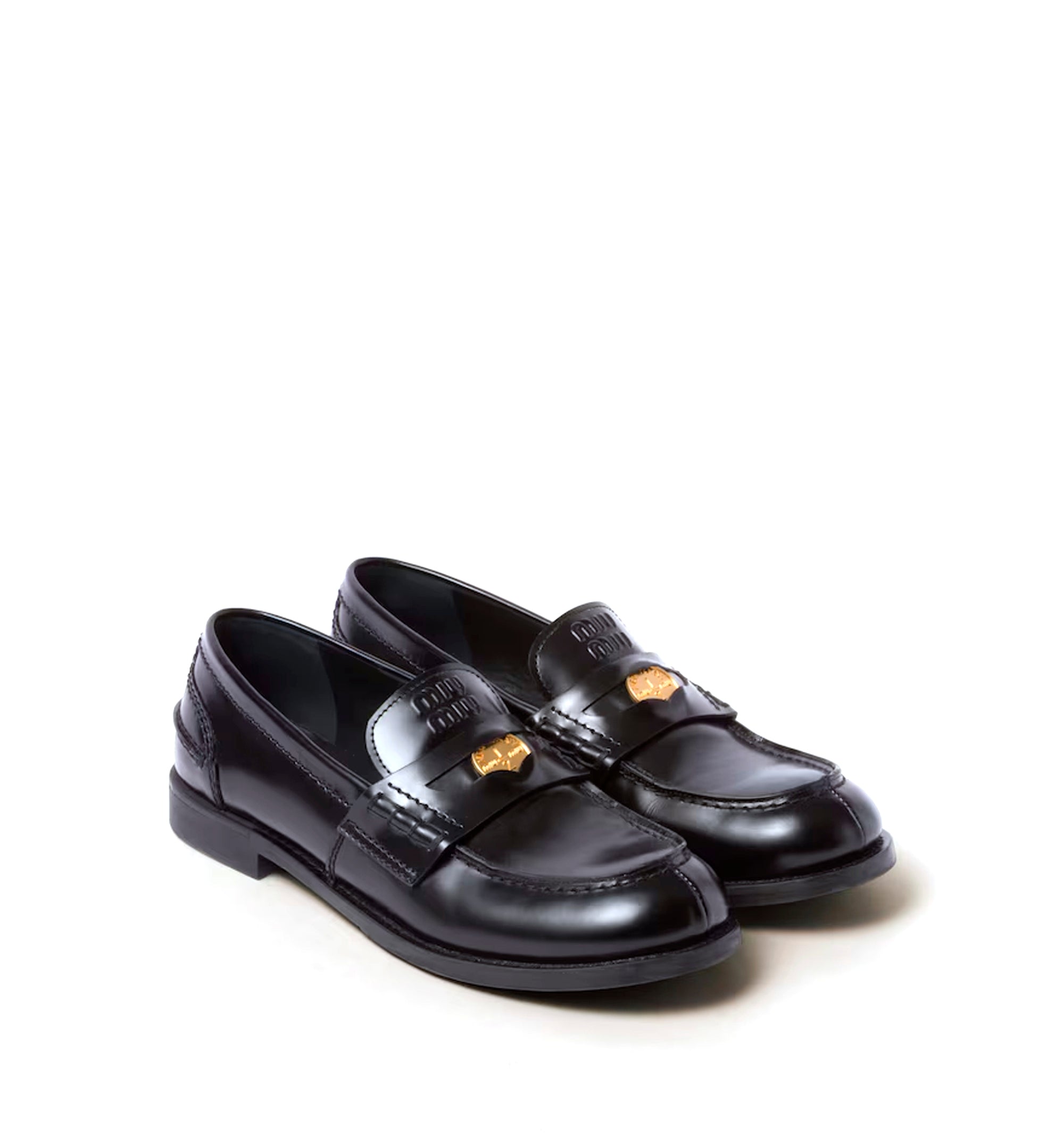 Brushed leather penny loafers