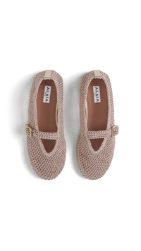 Ballet Flats in Knitted Lurex - Gold