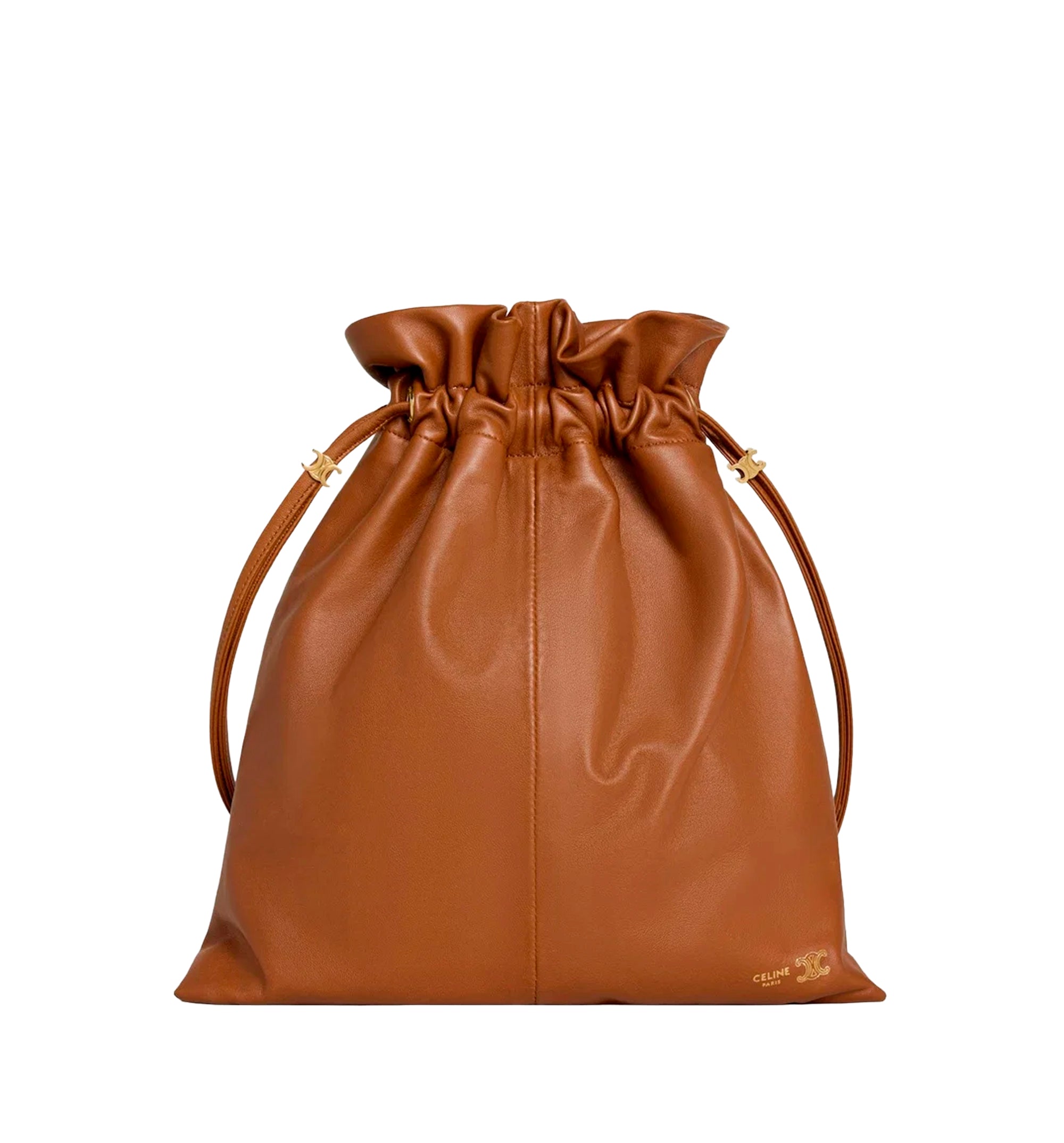 Crystal Pouch Small Leather Bucket Bag