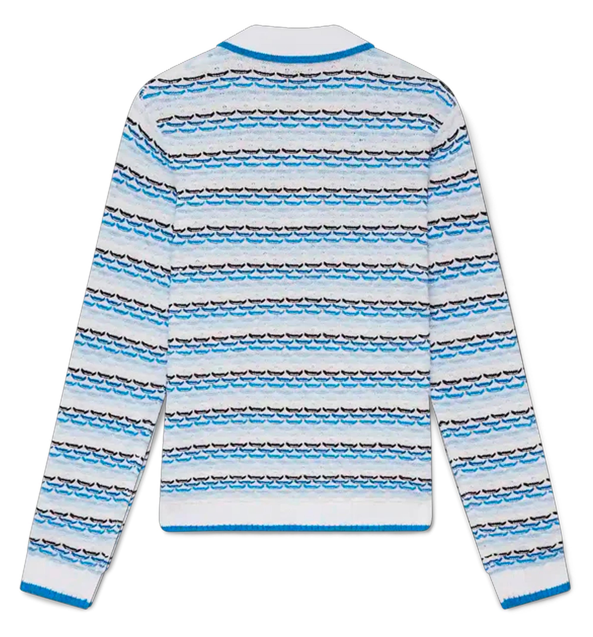 Tuck Stitch Long Sleeve Polo Shirt