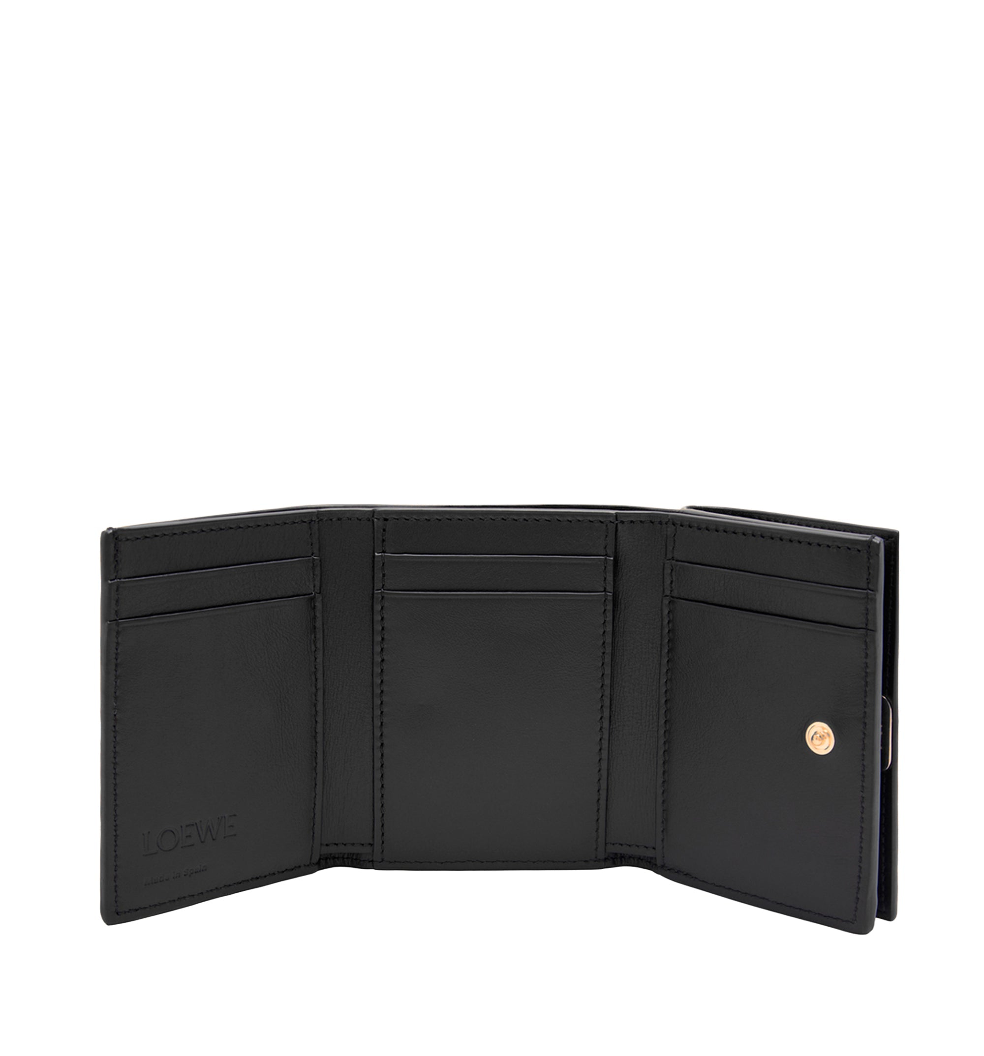 Puffer Anagram trifold wallet in shiny nappa calfskin