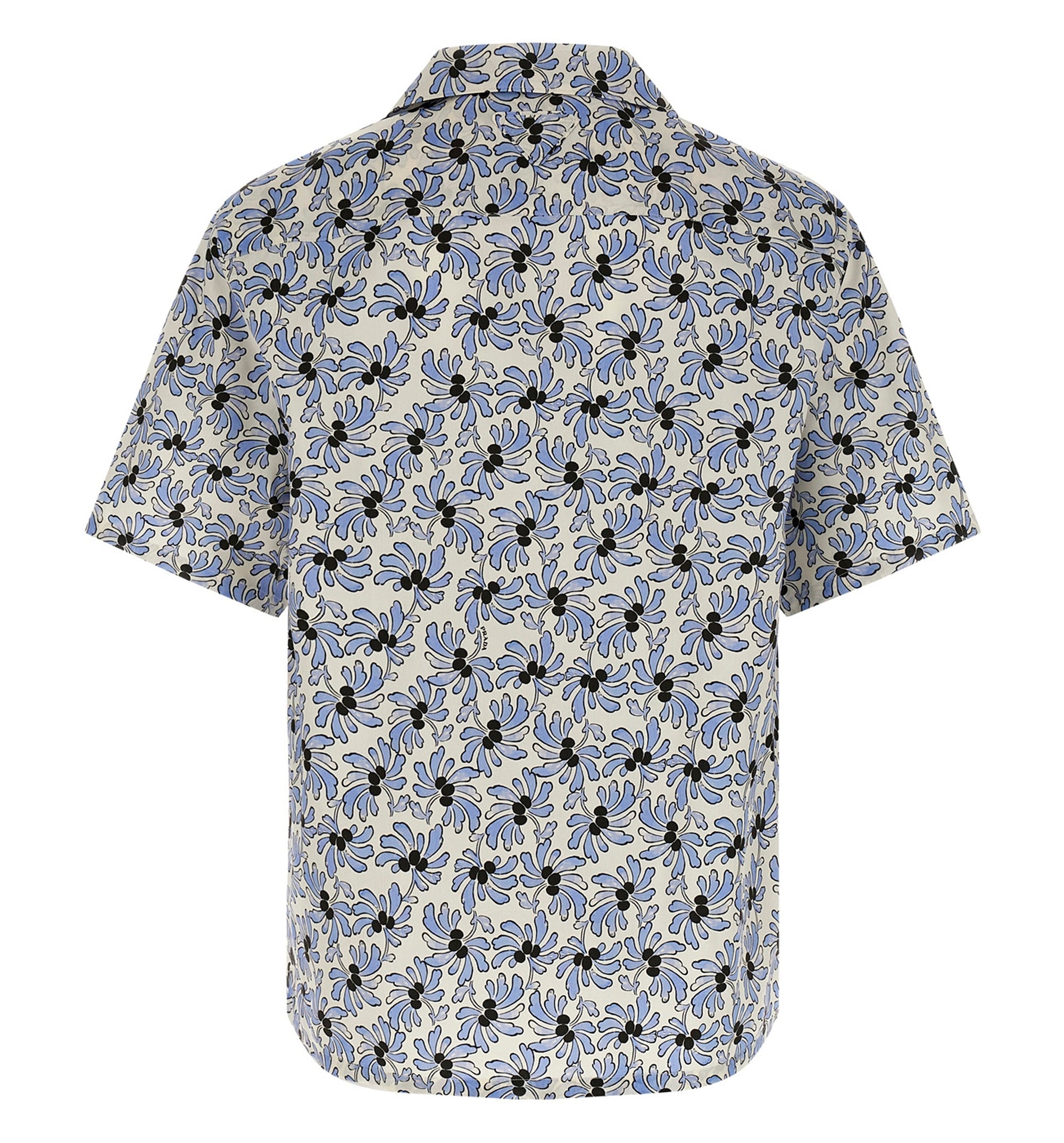 Printed cotton blend bowling shirt
