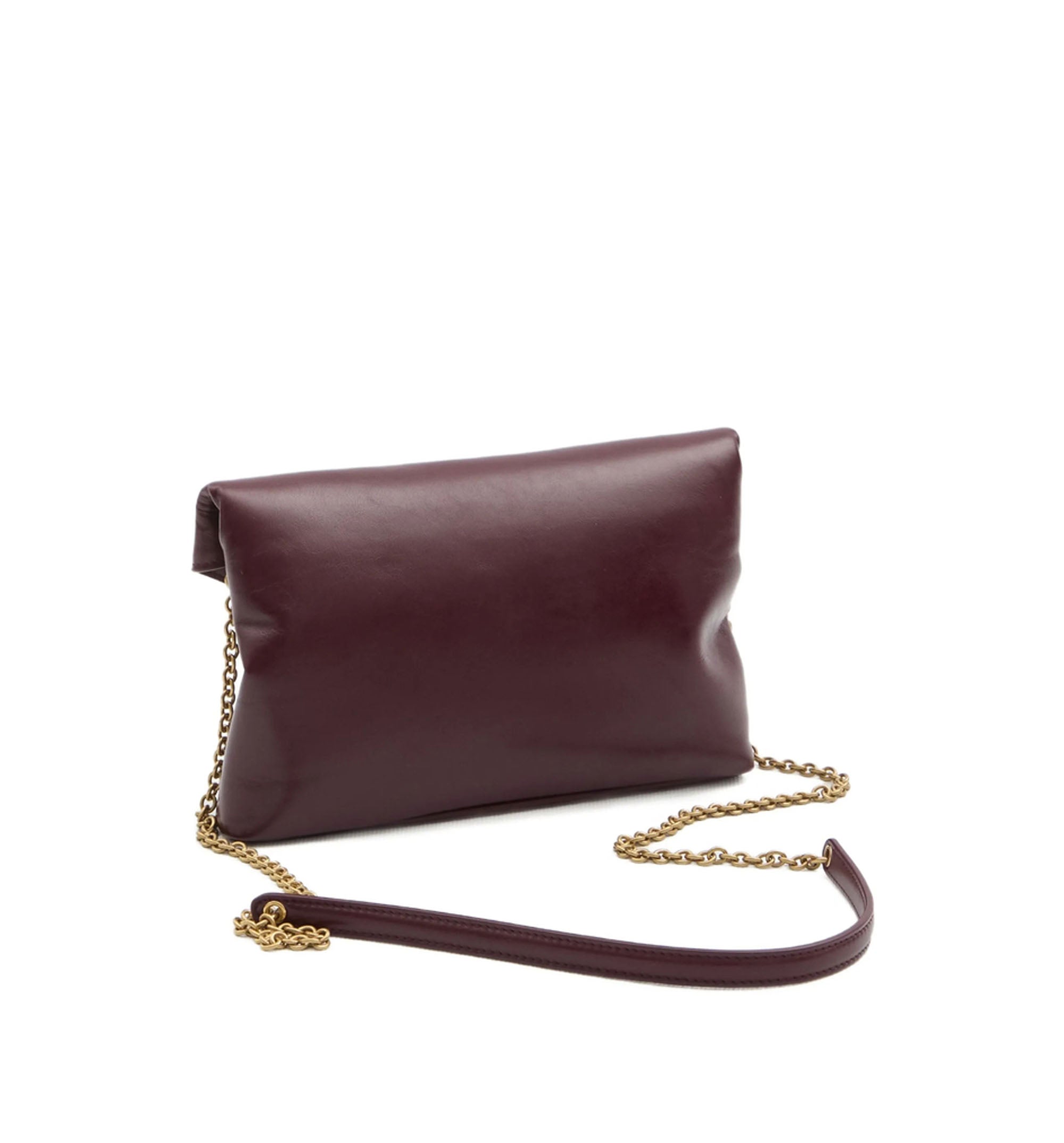 Cassandre Chain Pouch In Shiny Leather 'dark