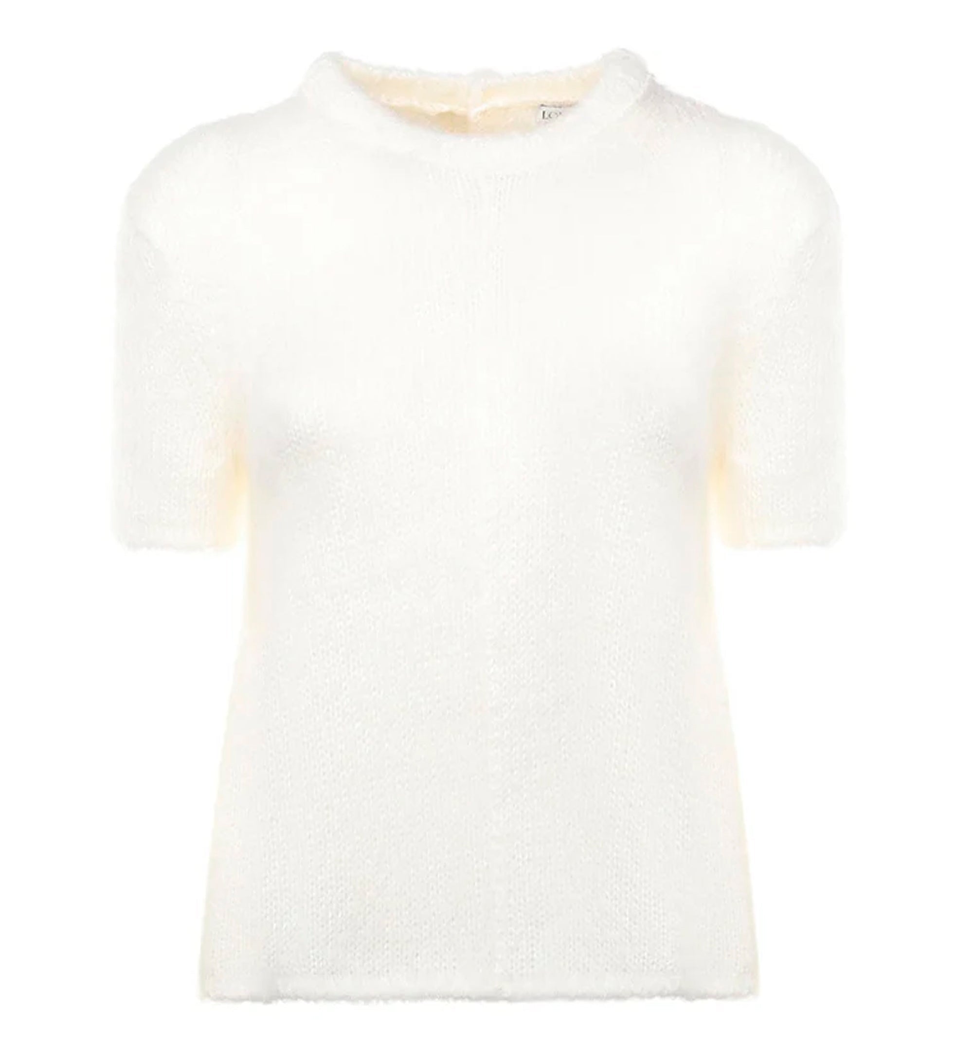 Short-sleeved mohair blend sweater