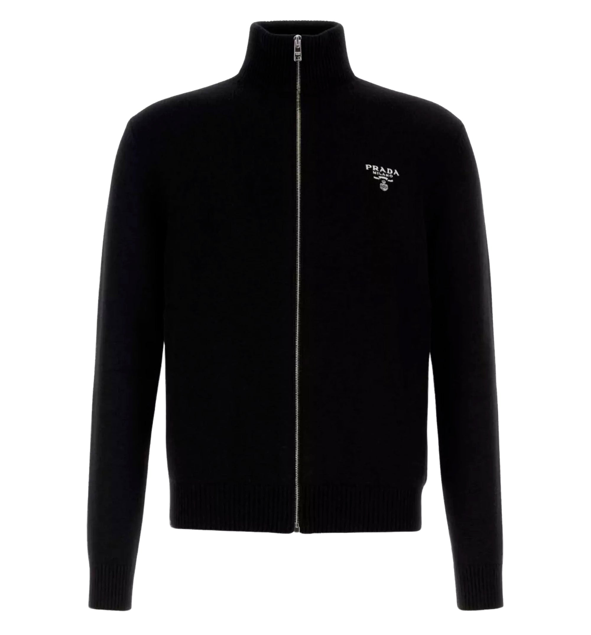 High collar cashmere cardigan