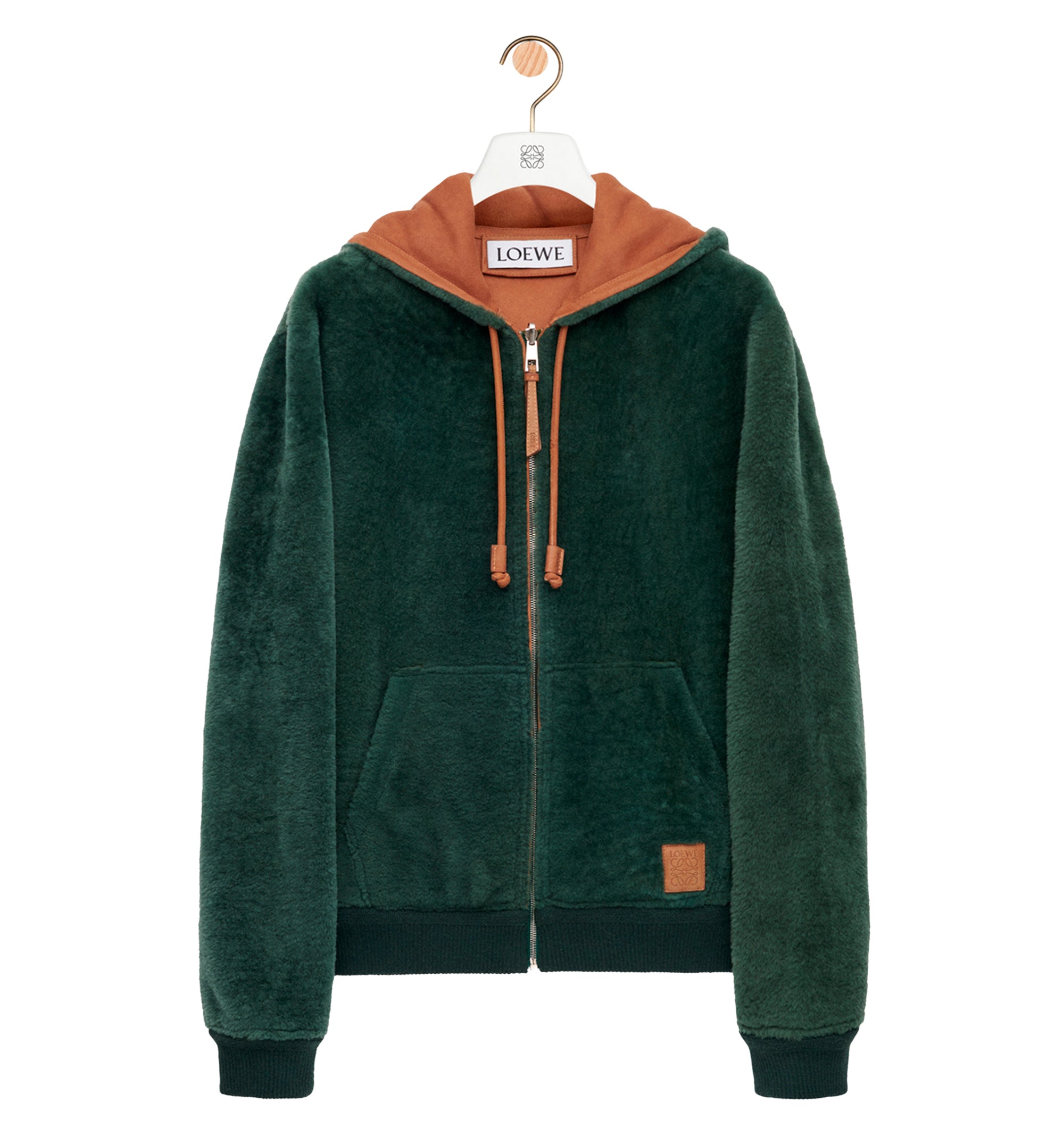 Hoodie in shearling