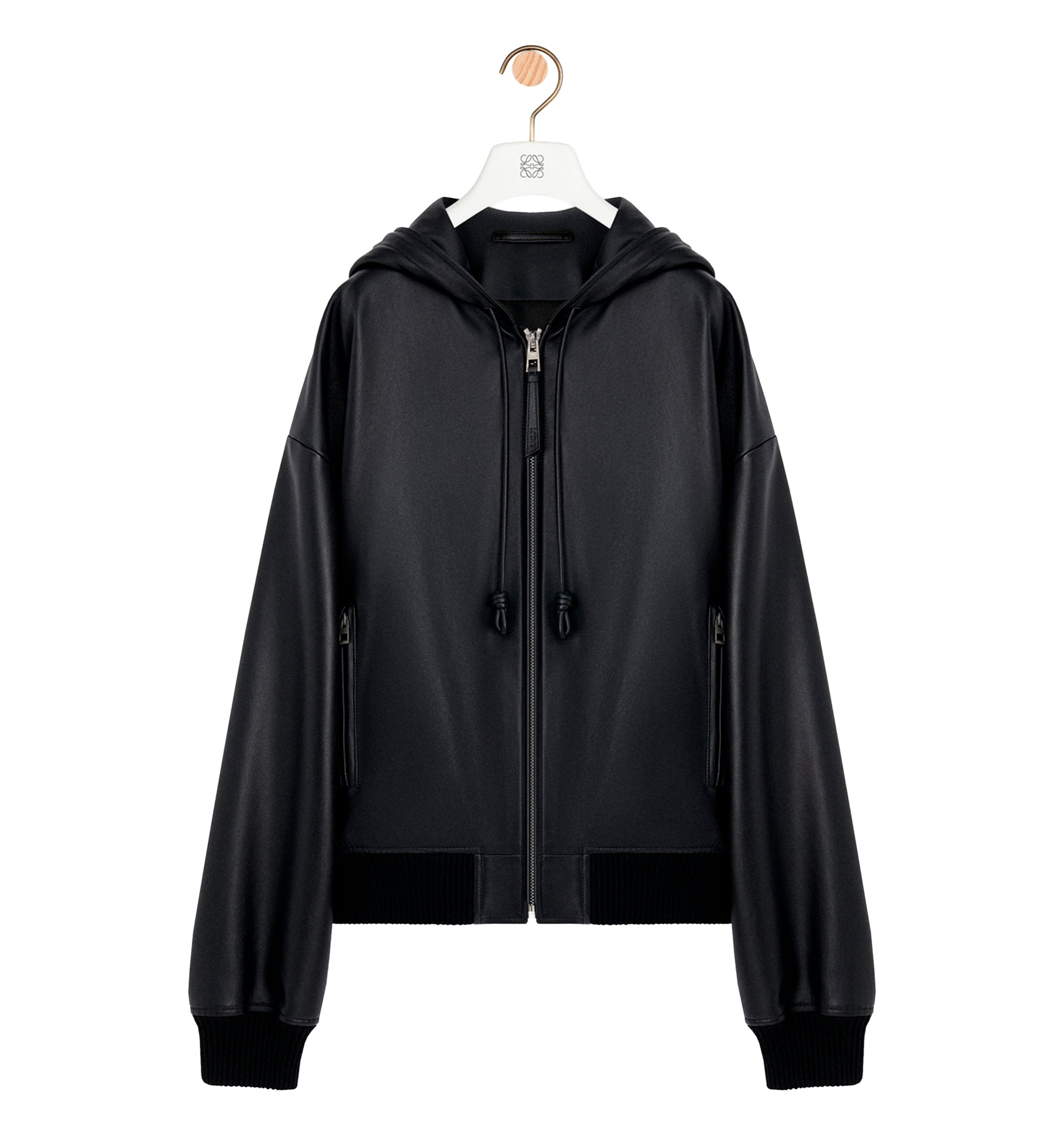 Hooded jacket in nappa lambskin