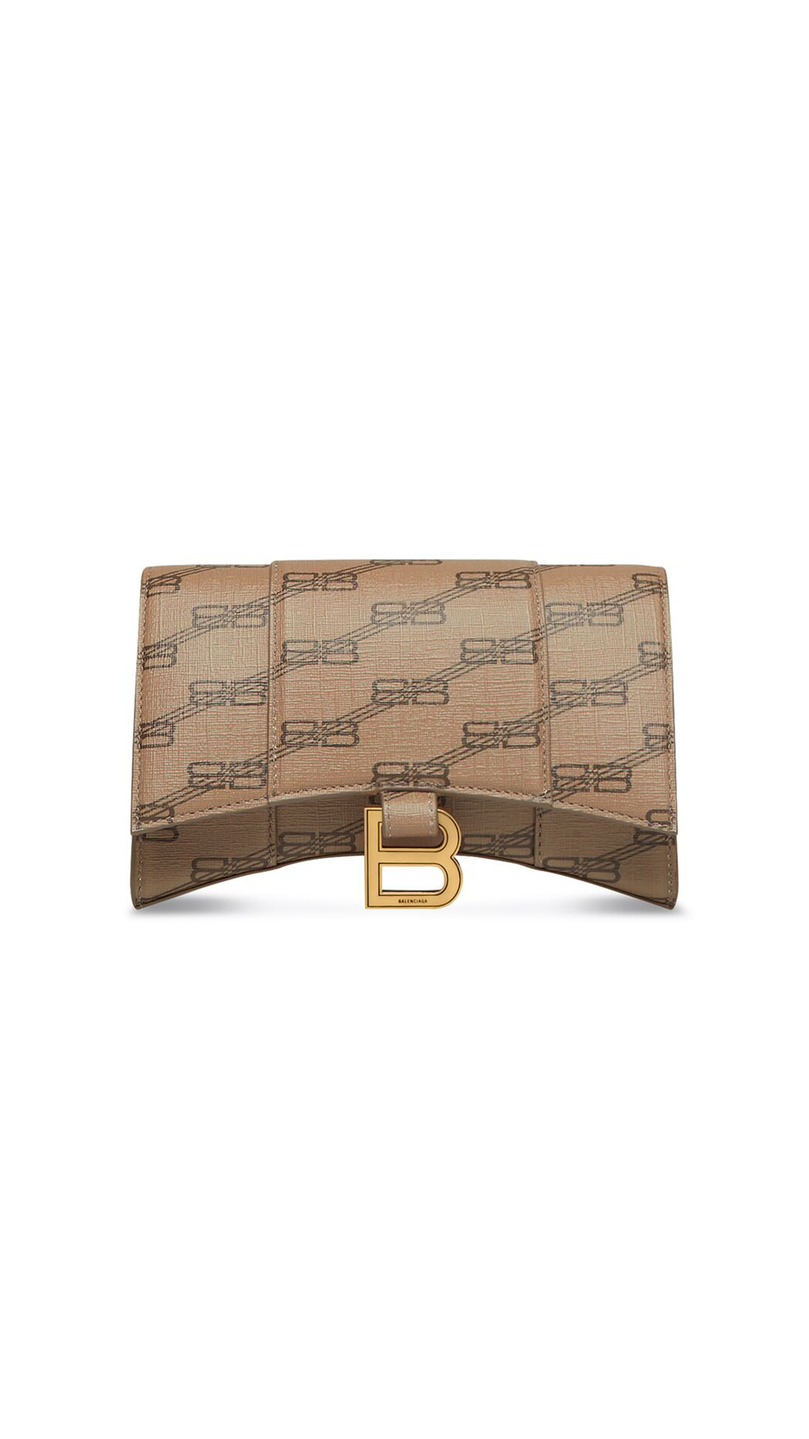 Hourglass Wallet on Chain BB Monogram Coated Canvas - Beige