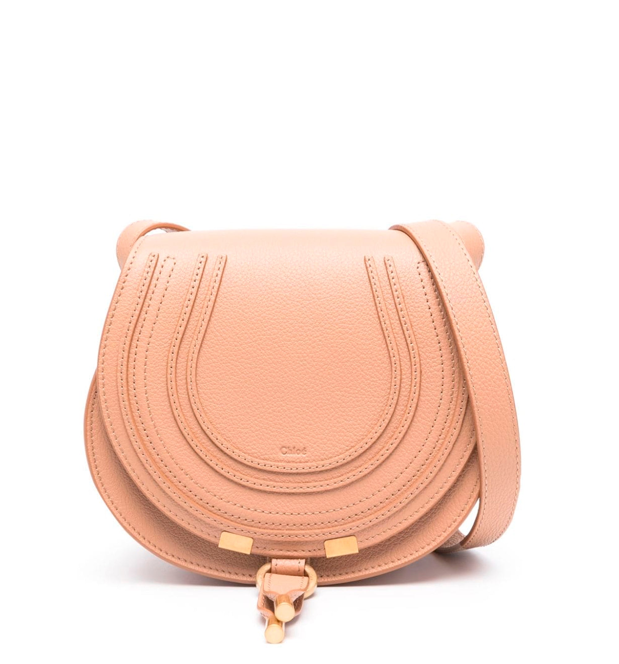 Small Marcie saddle bag in grained leather